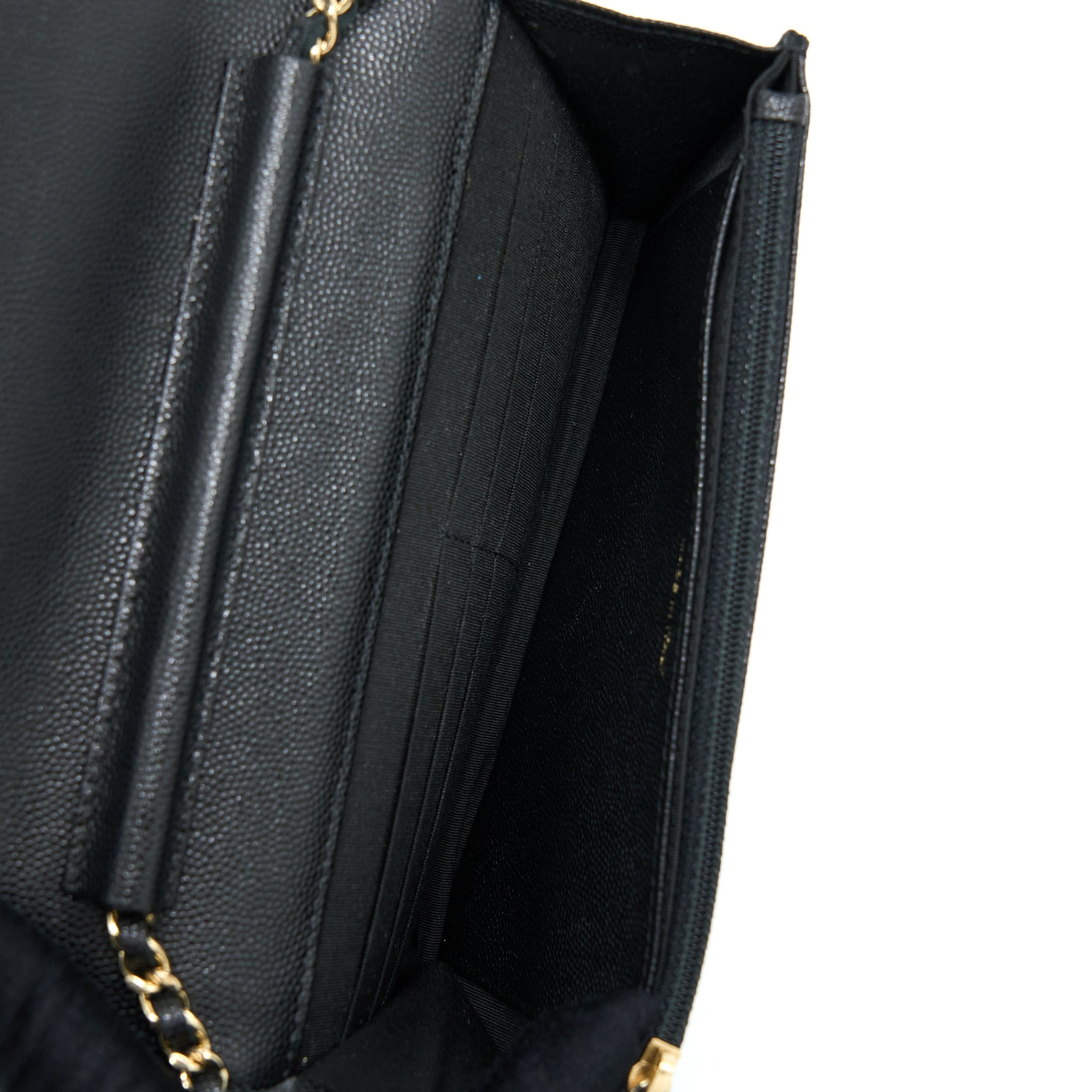 CHANEL BOY WALLET ON CHAIN CAVIAR BLACK LGHW