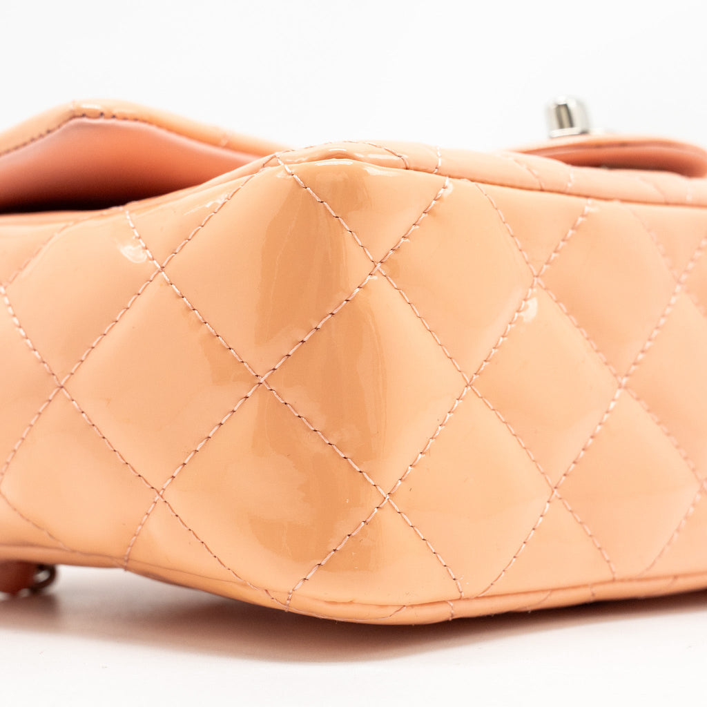 CHANEL MINI RECTANGULAR FLAP BAG PATENT PINK SHW