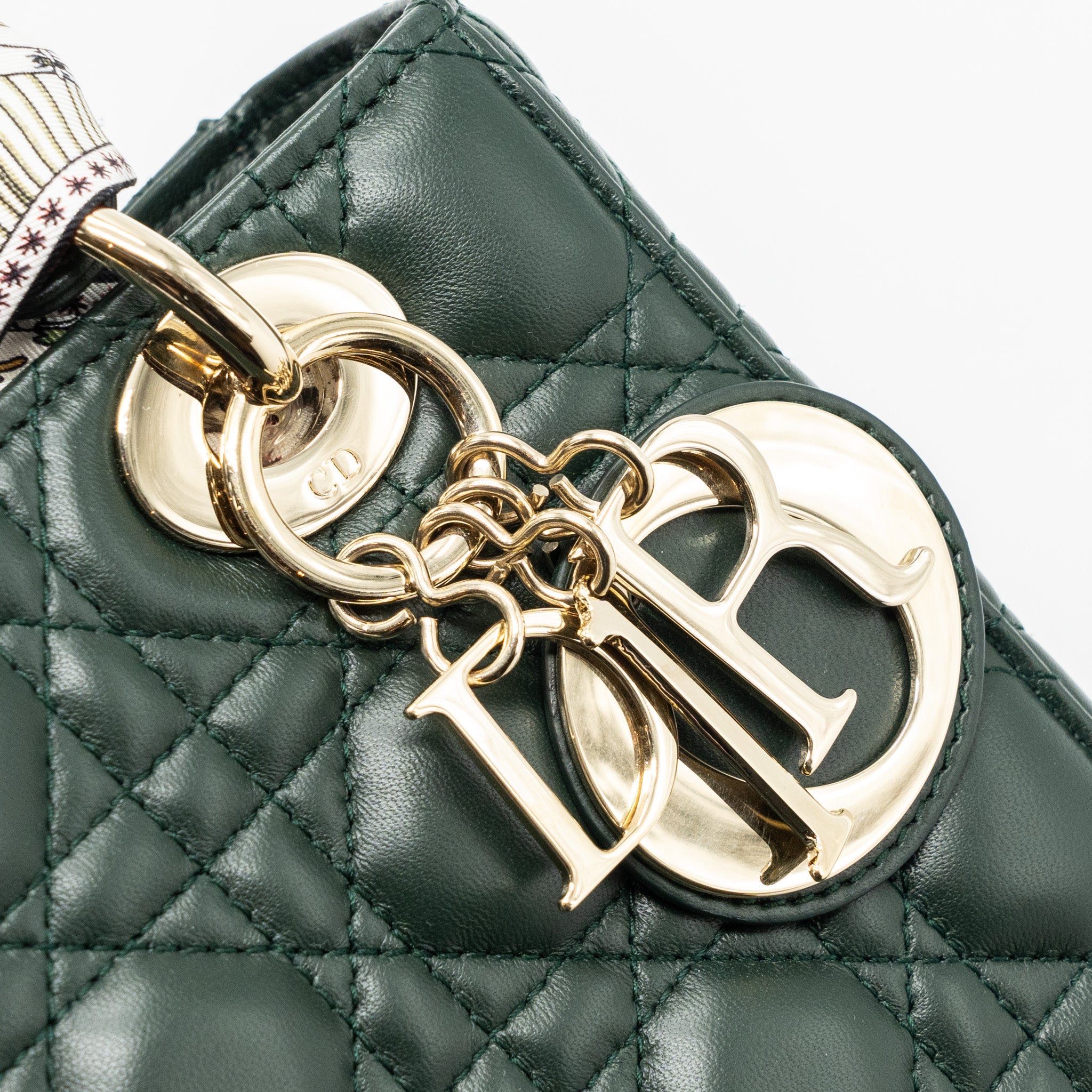 DIOR SMALL LADY DIOR MY ABC DIOR BAG LAMBSKIN DARK GREEN LGHW