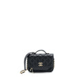 CHANEL MINI BUSINESS AFFINITY CAVIAR BLACK LGHW (MICROCHIP)