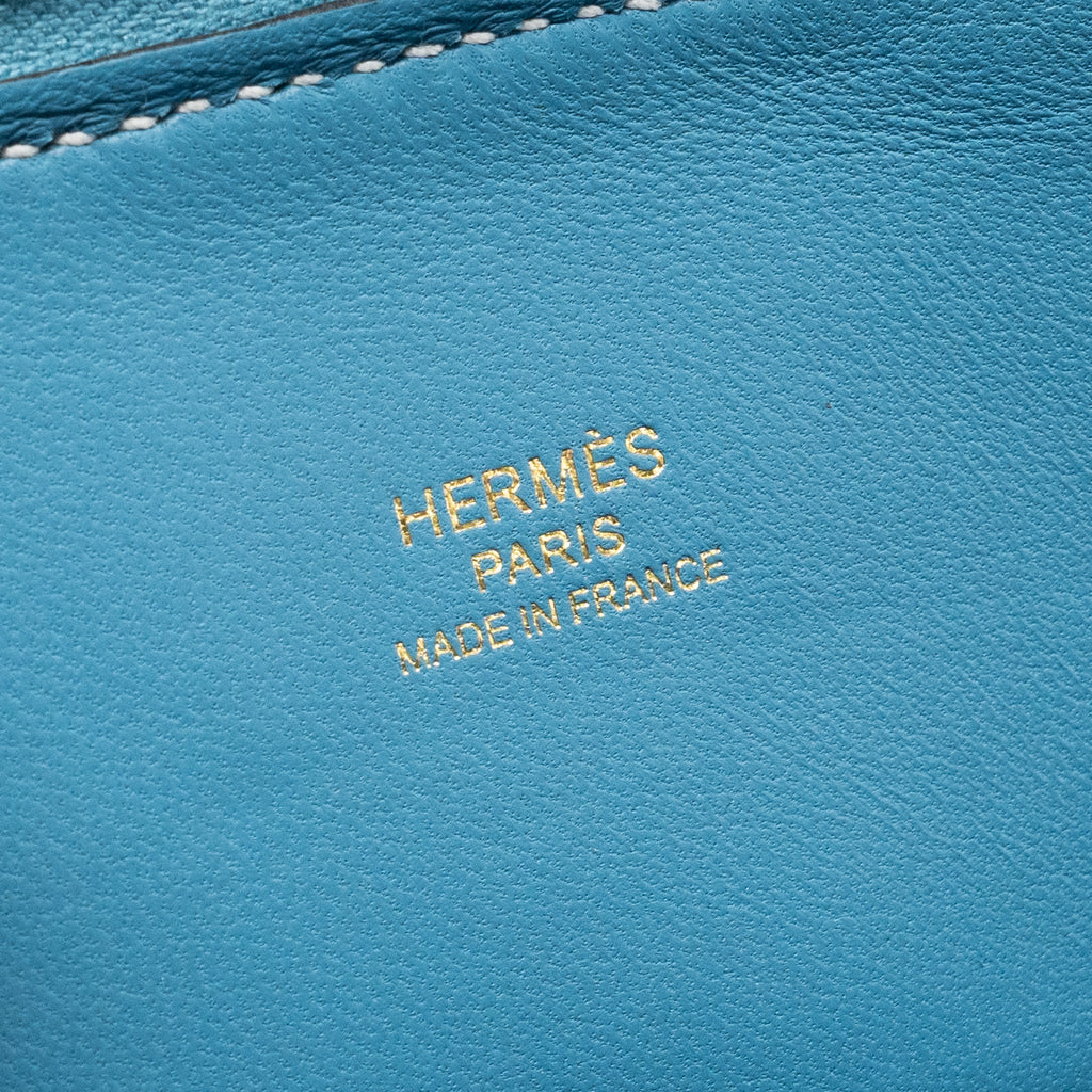 HERMES MINI BOLIDE EVERCOLOR NEW BLUE JEAN GHW