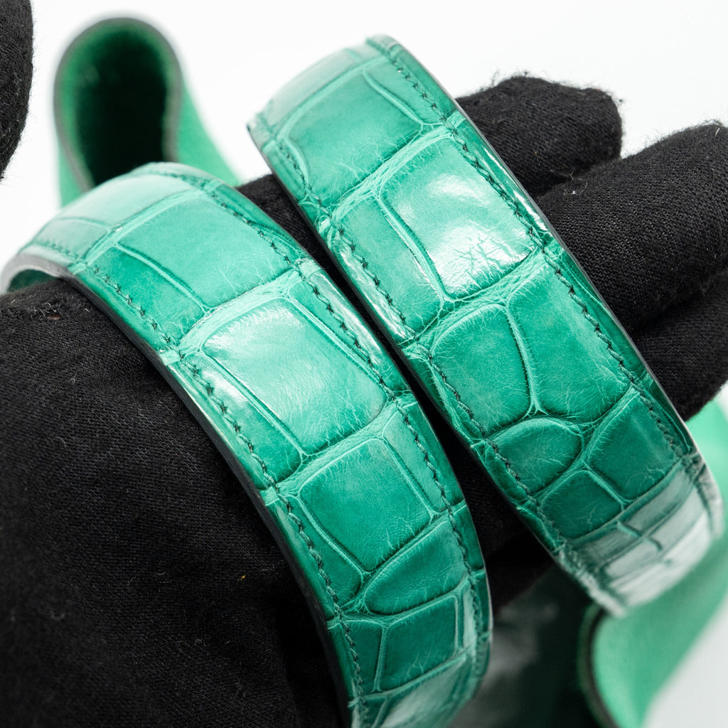 HERMES PICOTIN 18 LOCK BAG CLEMENCE /ALLIGATOR TOUCH MENTHE/VERT JADE SHW