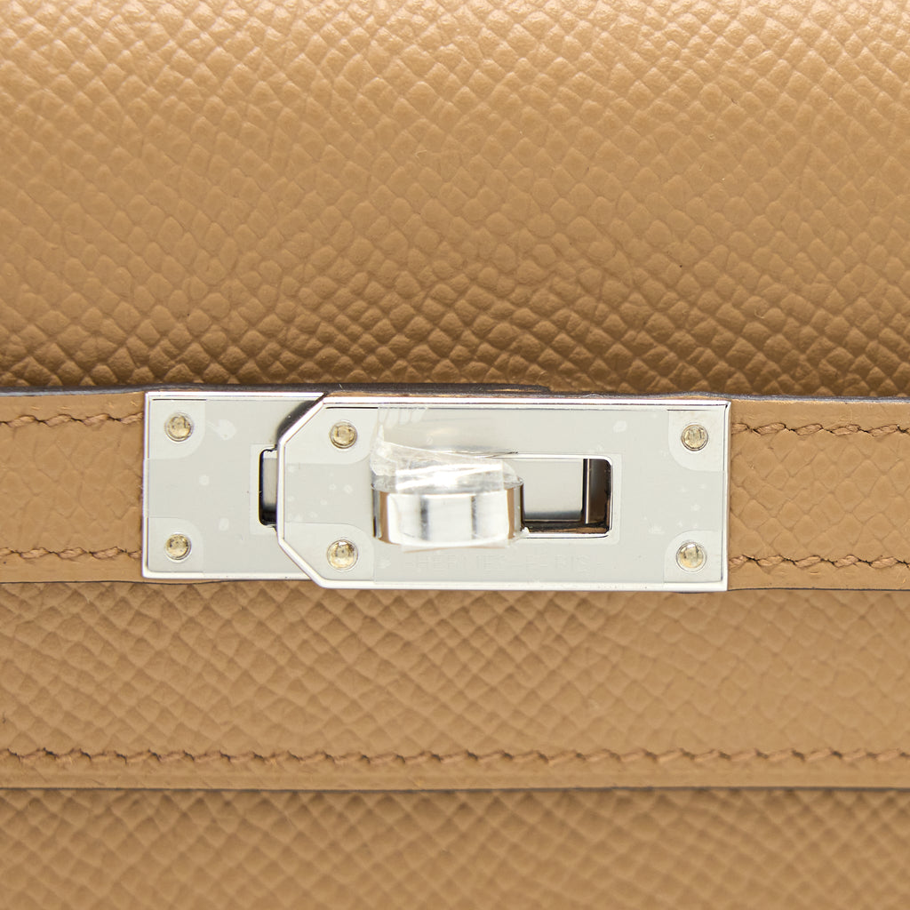 HERMES CLASSIC KELLY TO GO EPSOM CHAI / MAUVE SYLVESTRE SHW