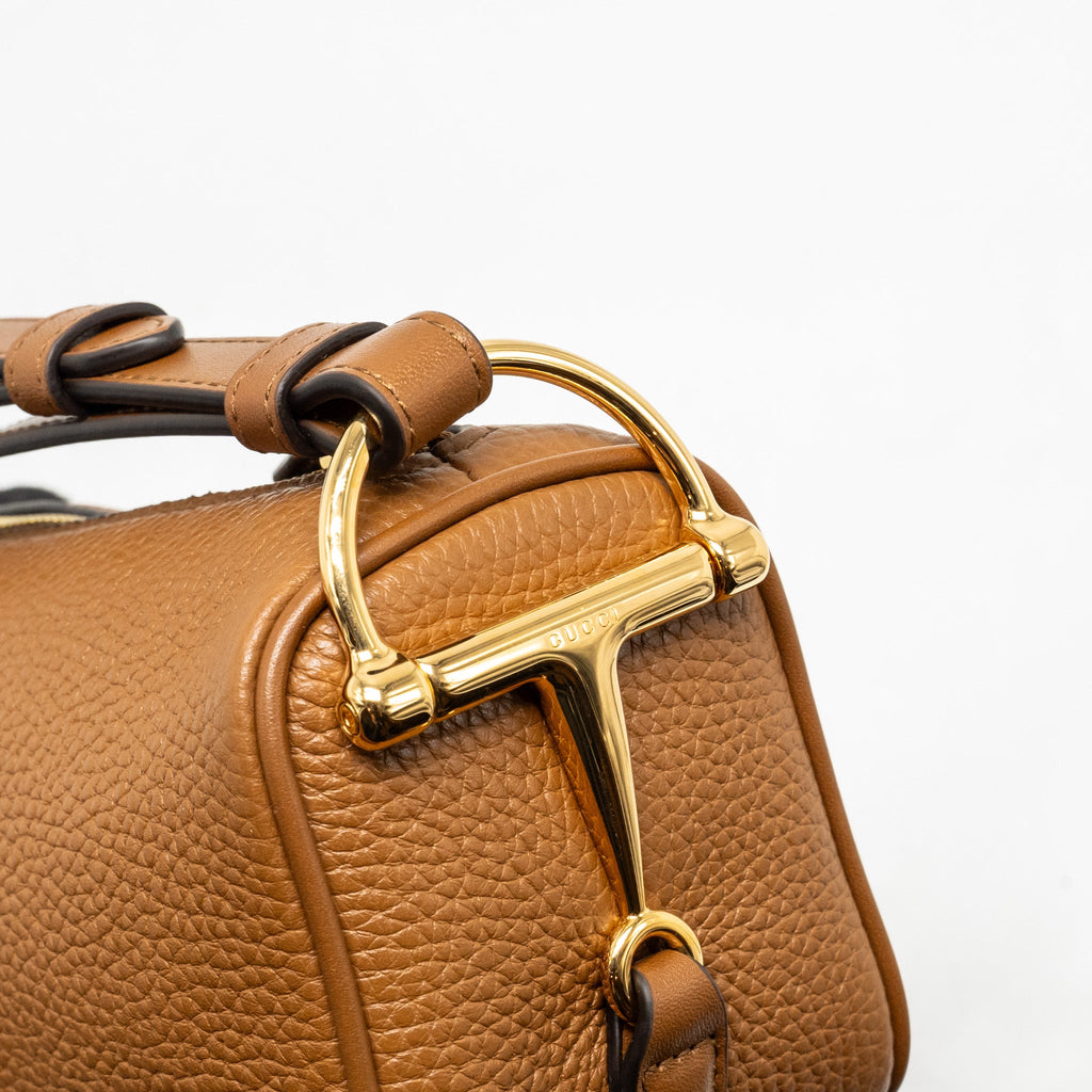 GUCCI HALF HORSEBIT MINI BAG CALFSKIN BROWN GHW