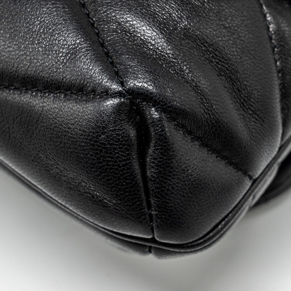 SAINT LAURENT/YSL LE 57 QUILTED HOBO SHOULDER BAG LAMBSKIN BLACK MULTICOLOUR HARDWARE