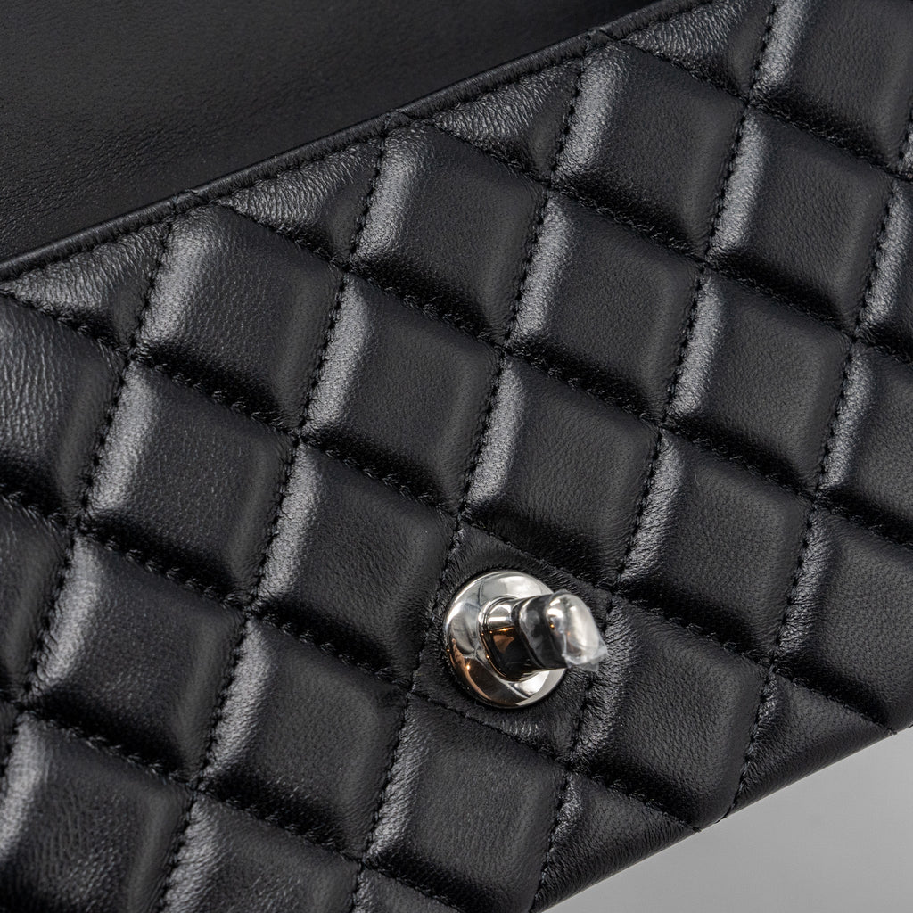 CHANEL MINI RECTANGULAR FLAP BAG LAMBSKIN BLACK SHW (MICROCHIP)