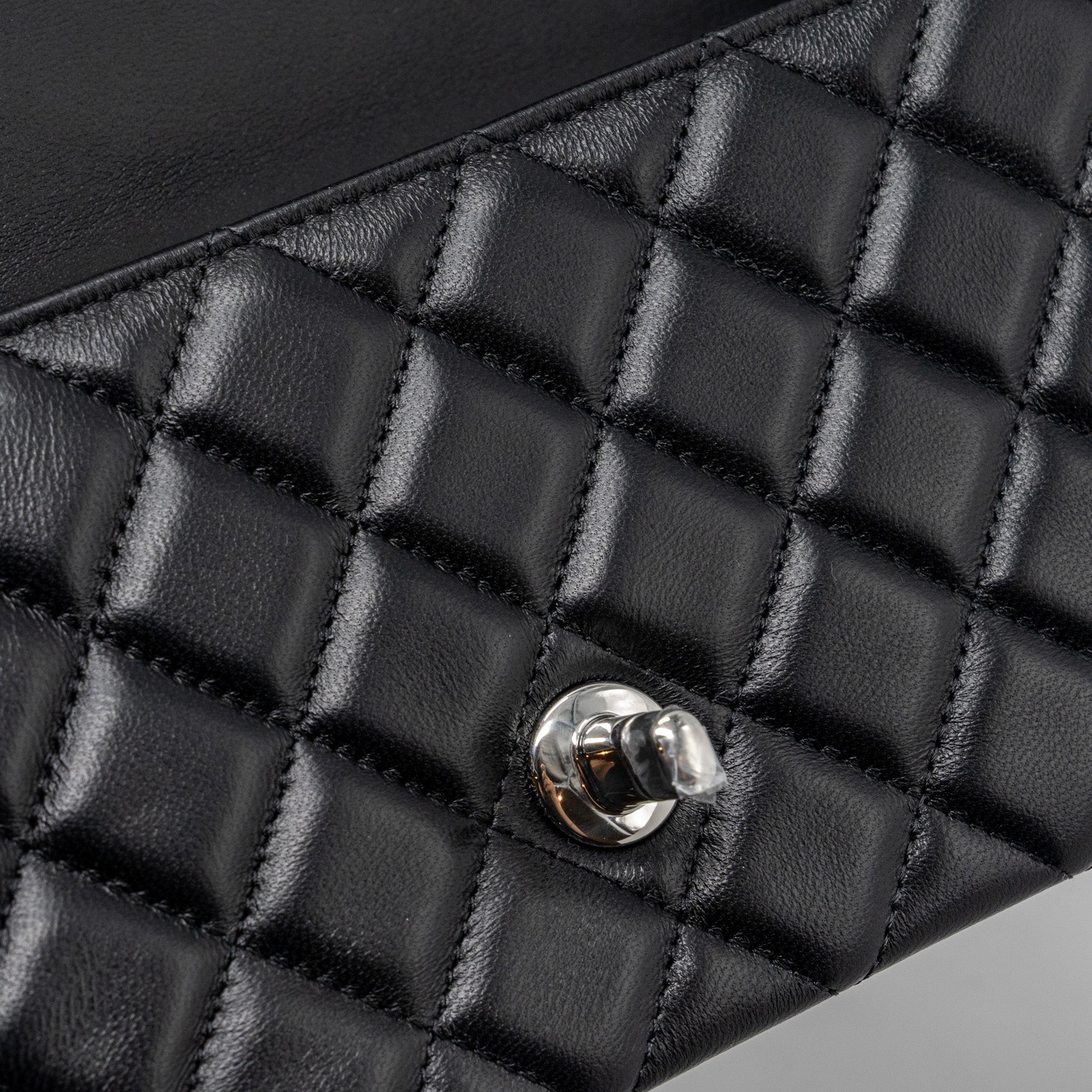CHANEL MINI RECTANGULAR FLAP BAG LAMBSKIN BLACK SHW (MICROCHIP)