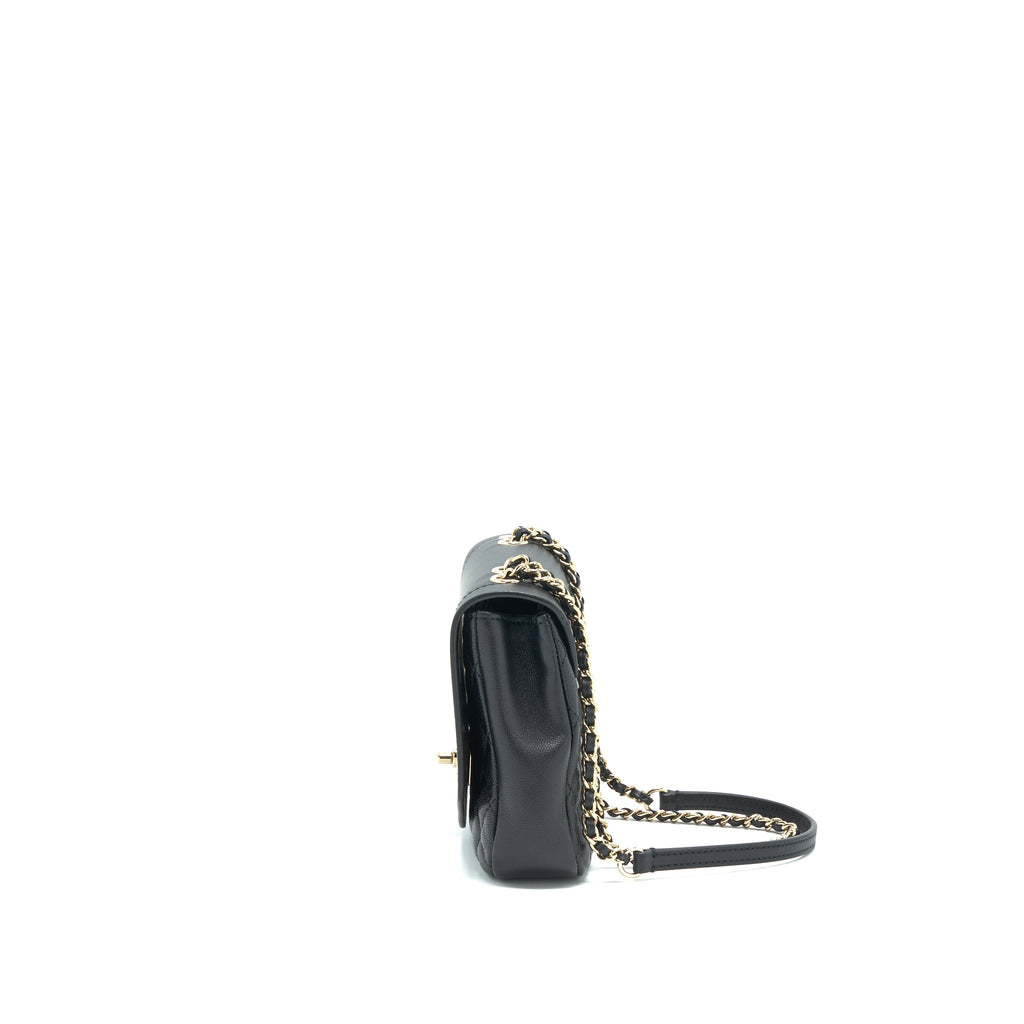 CHANEL FLAP CHAIN BAG BLACK LGHW