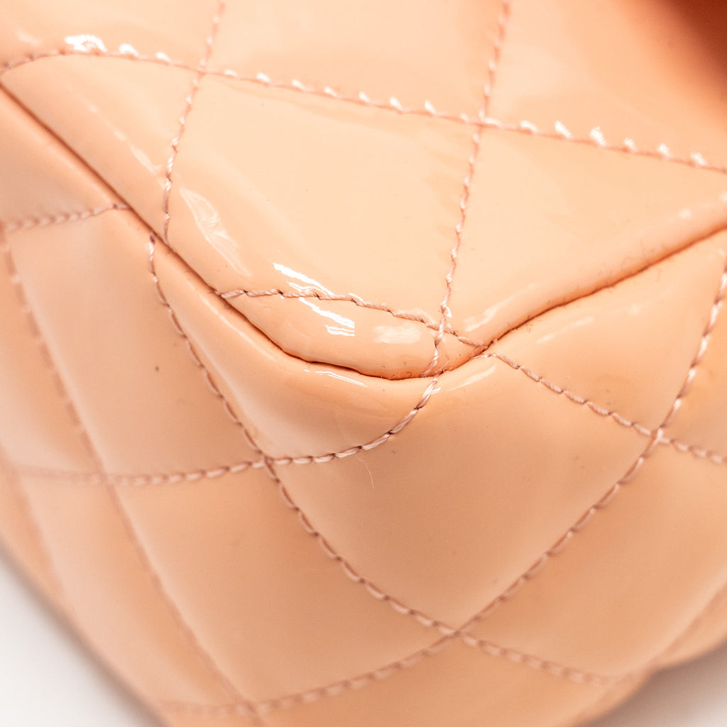 CHANEL MINI RECTANGULAR FLAP BAG PATENT PINK SHW