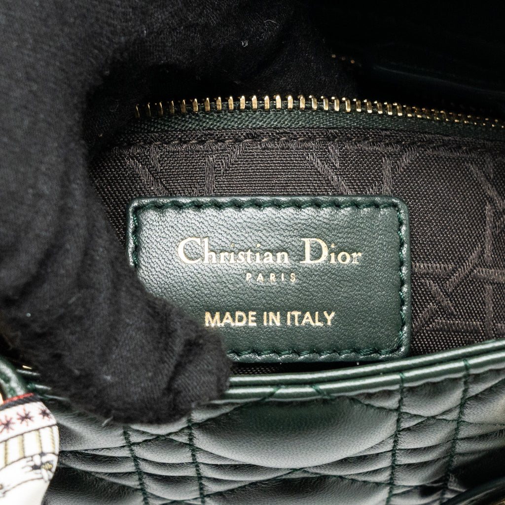 DIOR SMALL LADY DIOR MY ABC DIOR BAG LAMBSKIN DARK GREEN LGHW