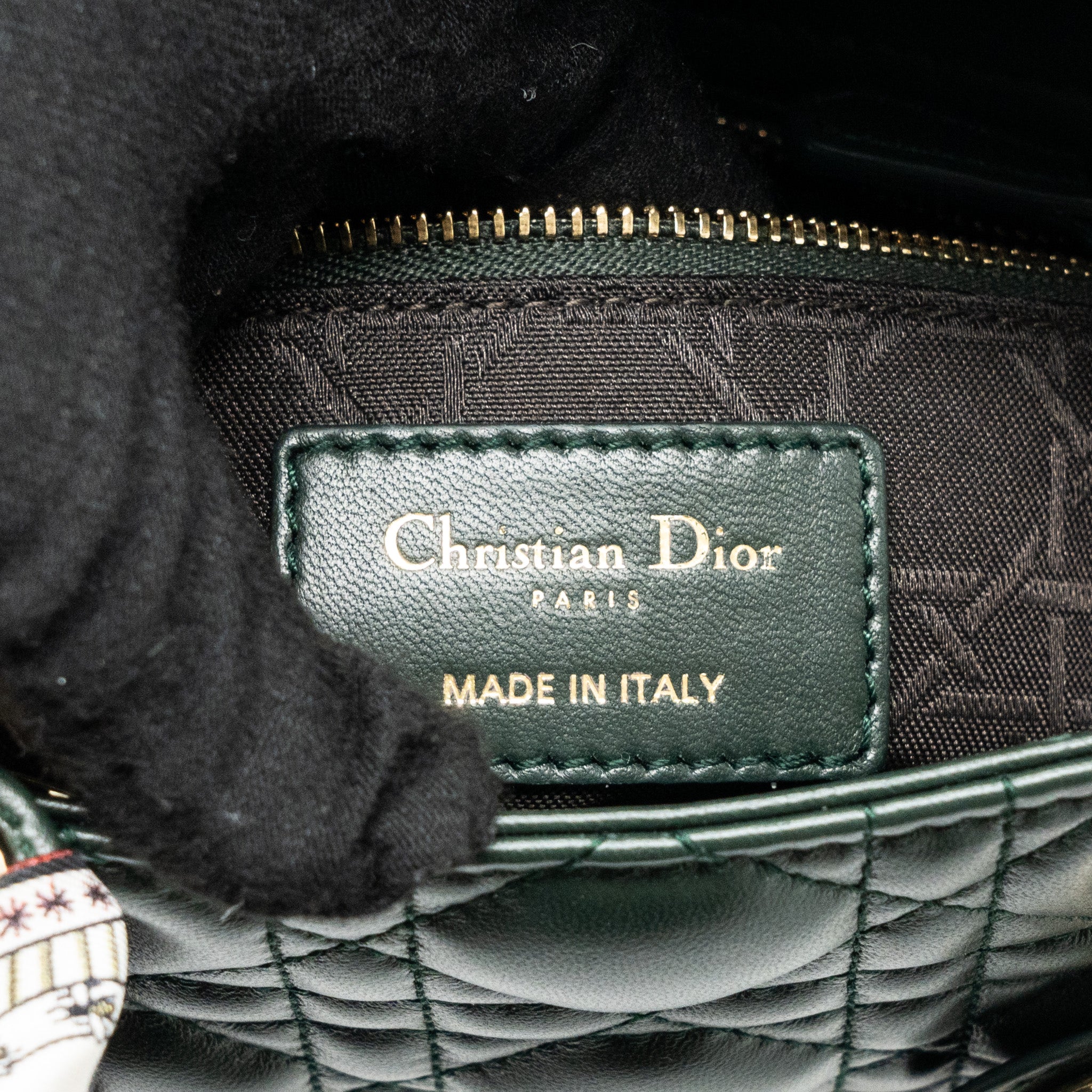 DIOR SMALL LADY DIOR MY ABC DIOR BAG LAMBSKIN DARK GREEN LGHW