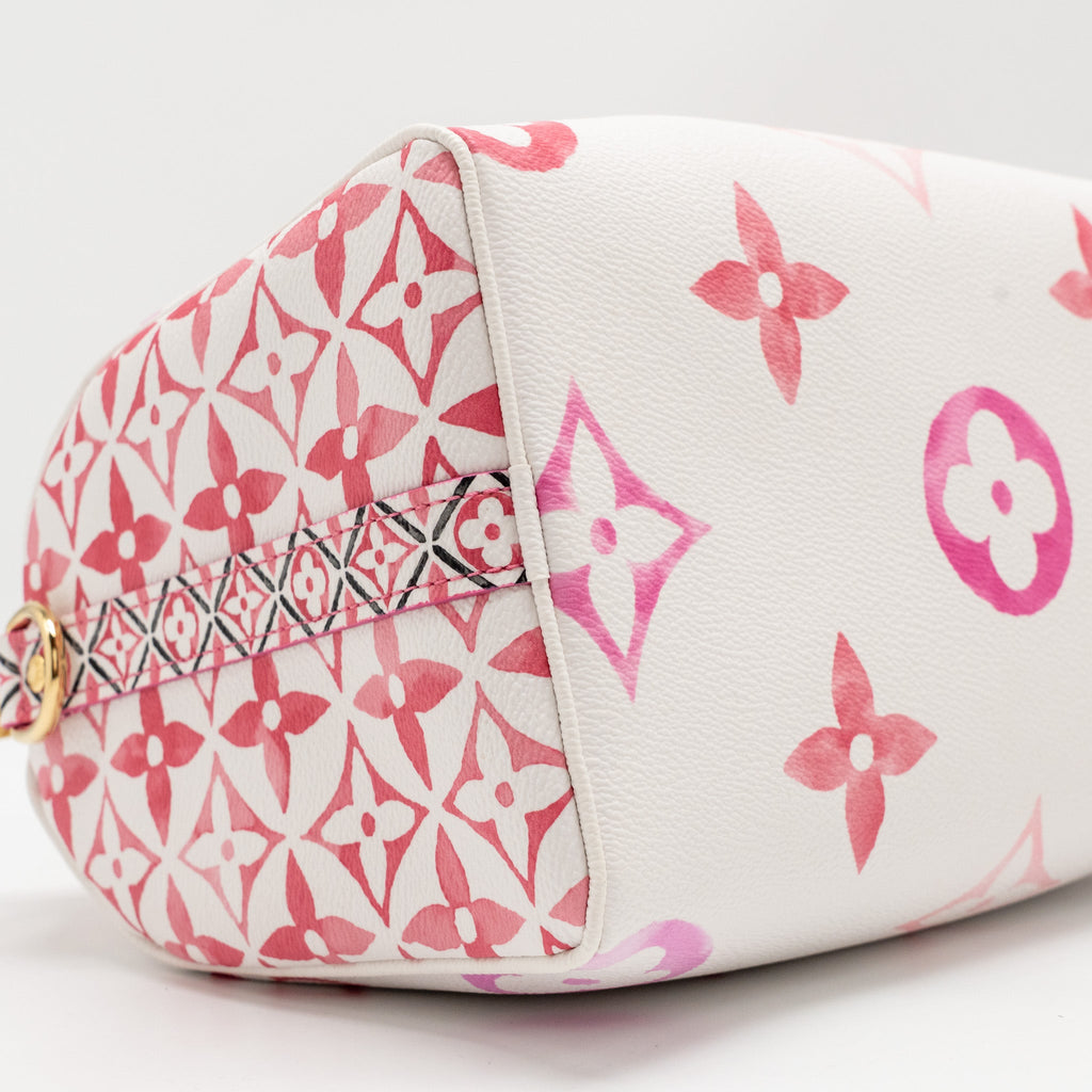 LOUIS VUITTON BY THE POOL SPEEDY BANDOULIERE 25 GIANT MONOGRAM CANVAS PINK/WHITE GHW