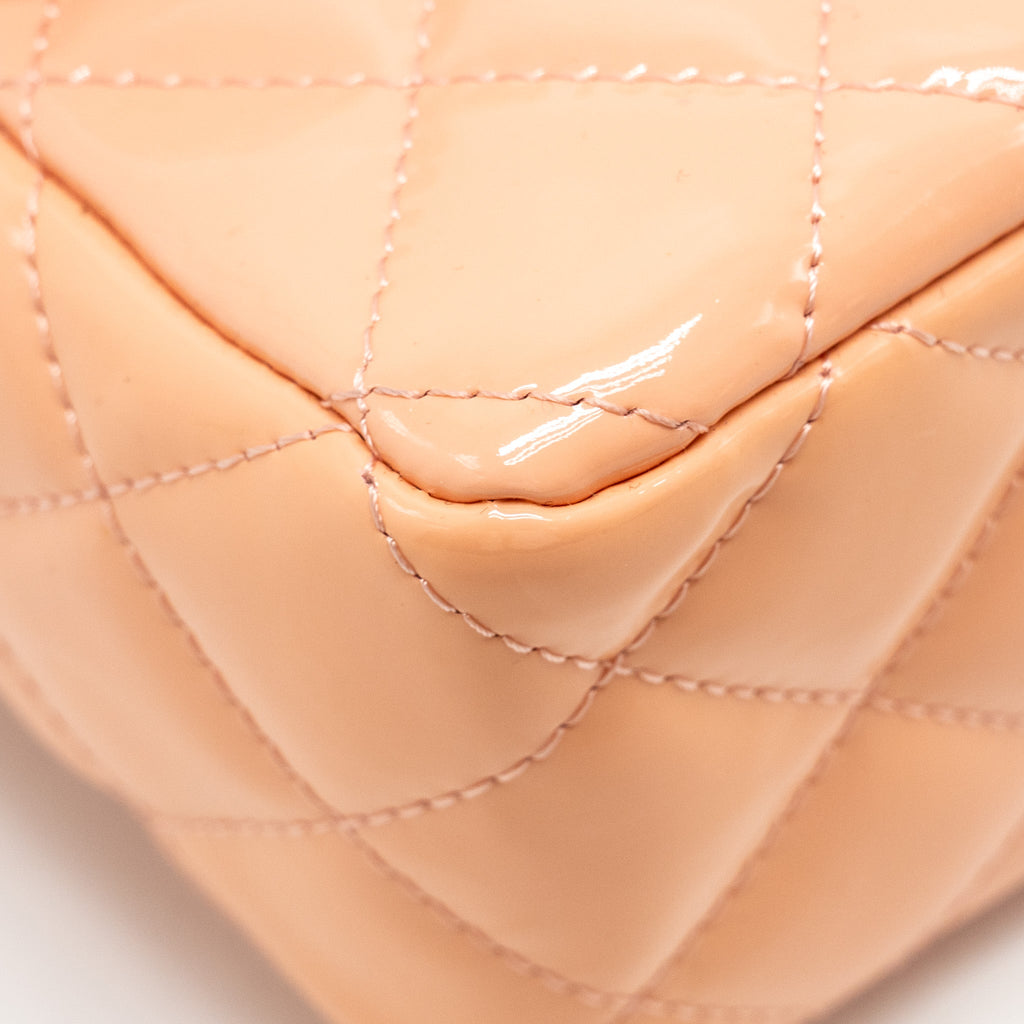 CHANEL MINI RECTANGULAR FLAP BAG PATENT PINK SHW