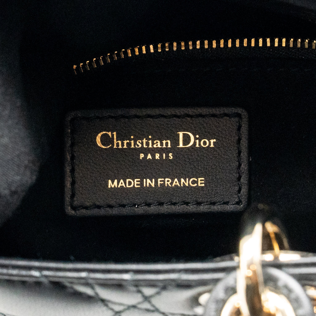 DIOR MY ABCDIOR SMALL LADY DIOR LAMBSKIN BLACK LGHW