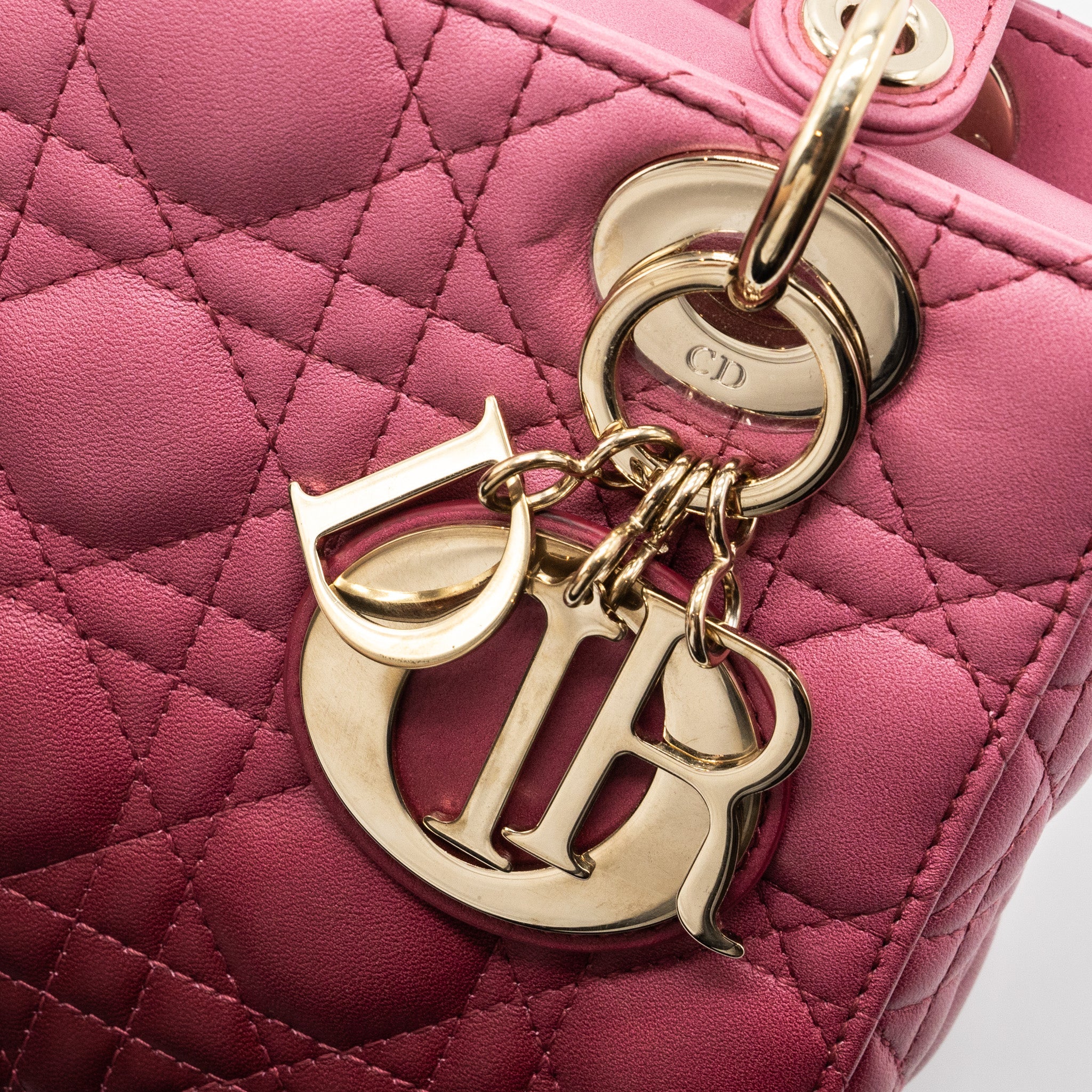 DIOR MY ABC DIOR SMALL LADY DIOR CANNAGE LAMBSKIN PINK GRADIENT LGHW