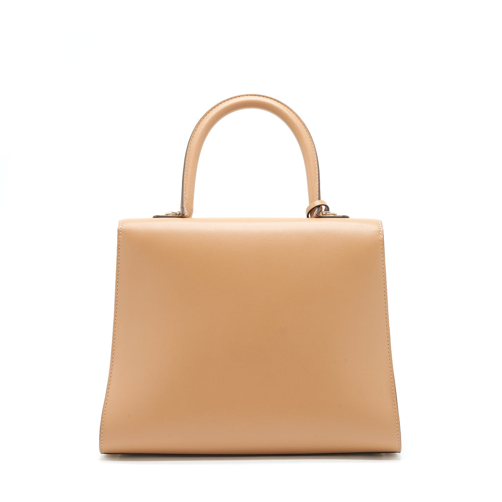 DELVAUX BRILLIANT MM BEIGE/LIGHT BEIGE BOX CALFSKIN LGHW