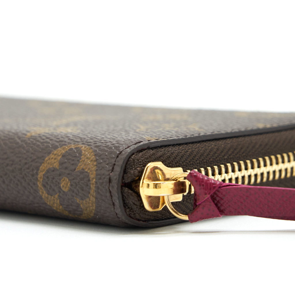 LOUIS VUITTON CLEMENCE LONG WALLET MONOGRAM CANVAS FUCHSIA