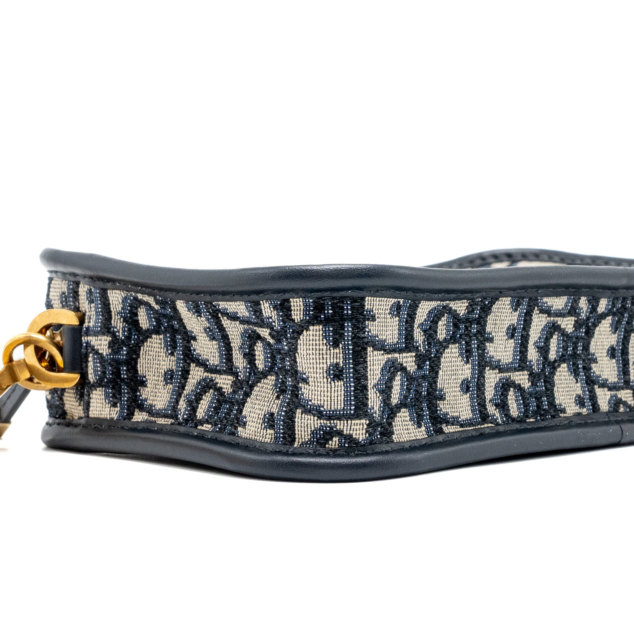 DIOR OBLIQUE DIORQUAKE CLUTCH CANVAS BLUE GHW