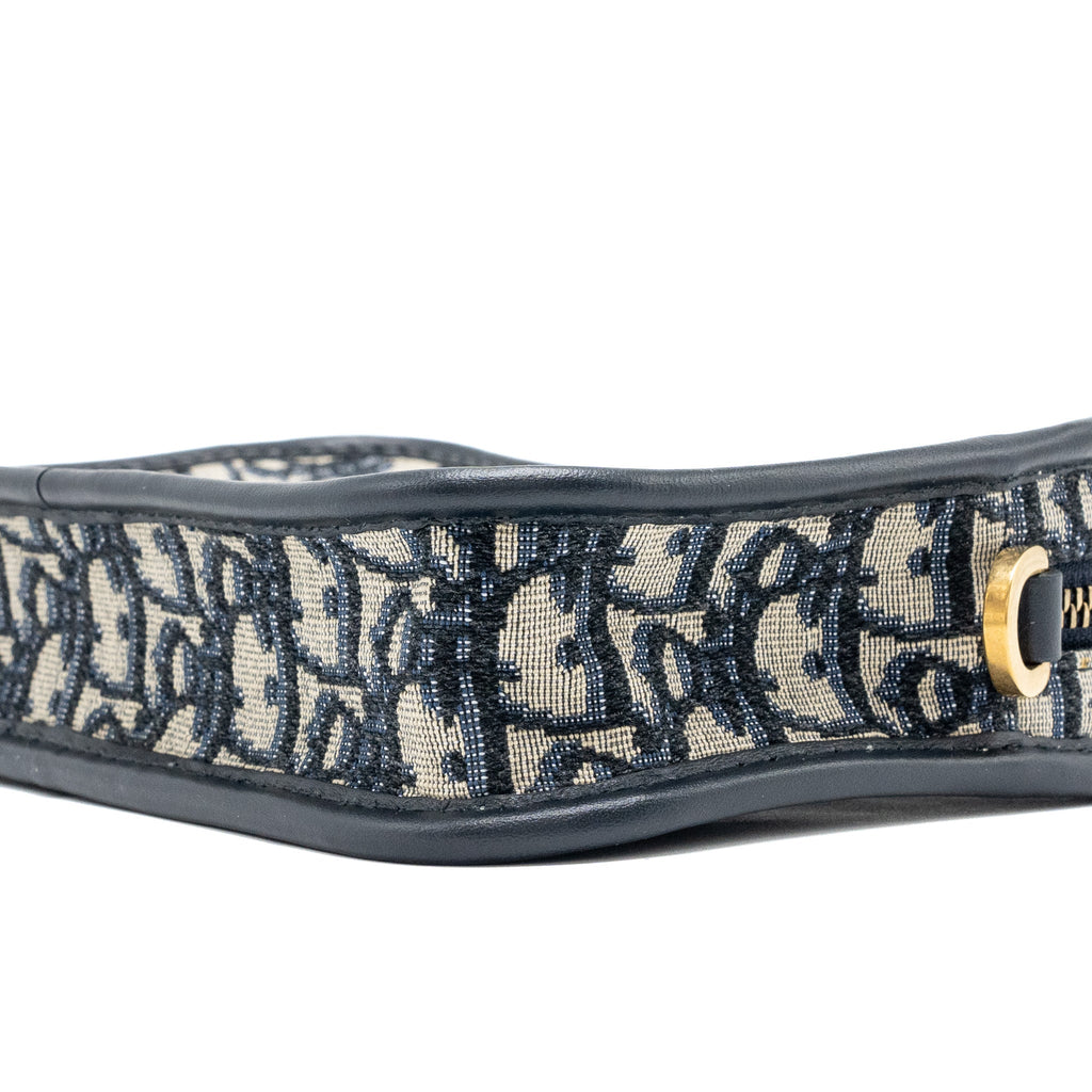 DIOR OBLIQUE DIORQUAKE CLUTCH CANVAS BLUE GHW