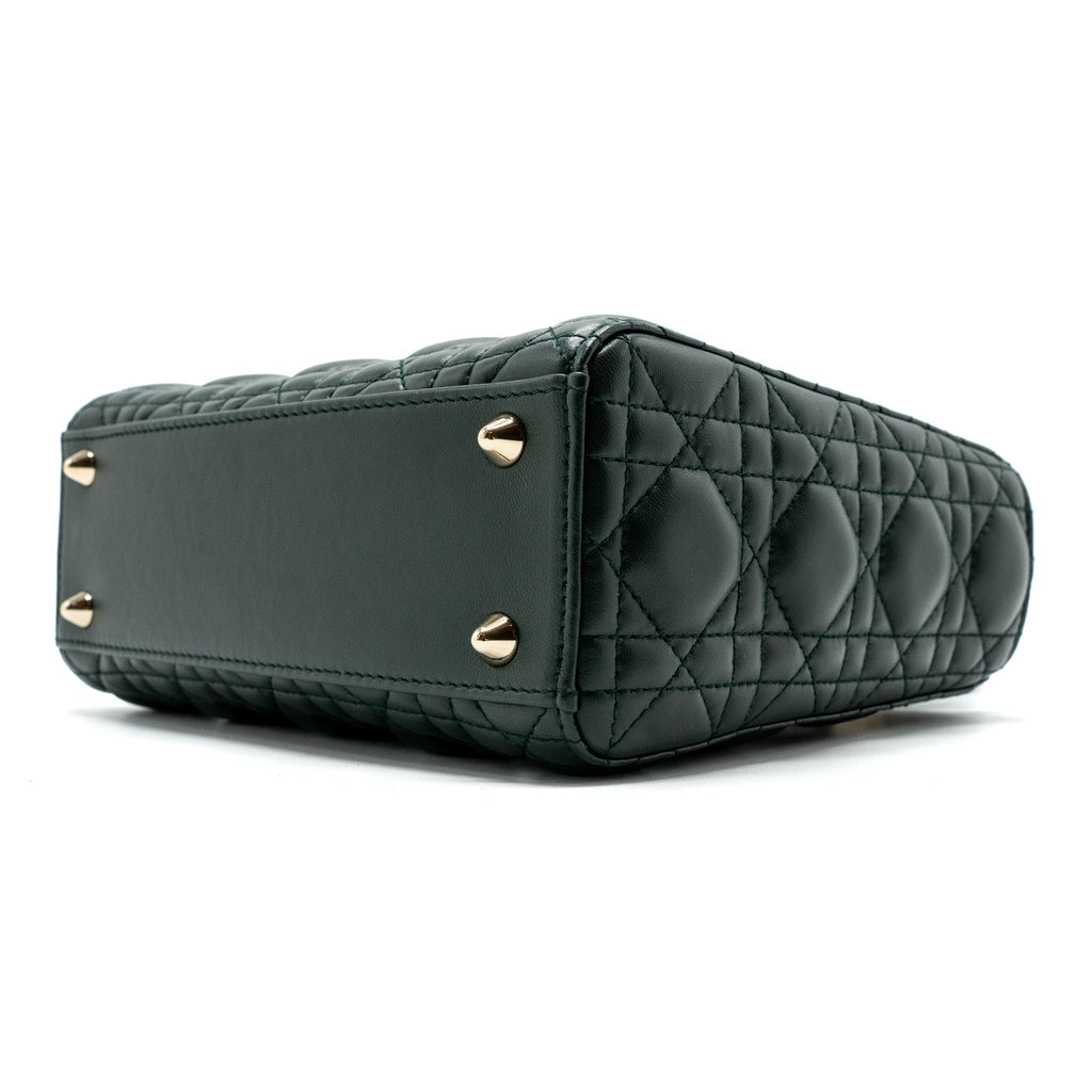 DIOR SMALL LADY DIOR MY ABC DIOR BAG LAMBSKIN DARK GREEN LGHW