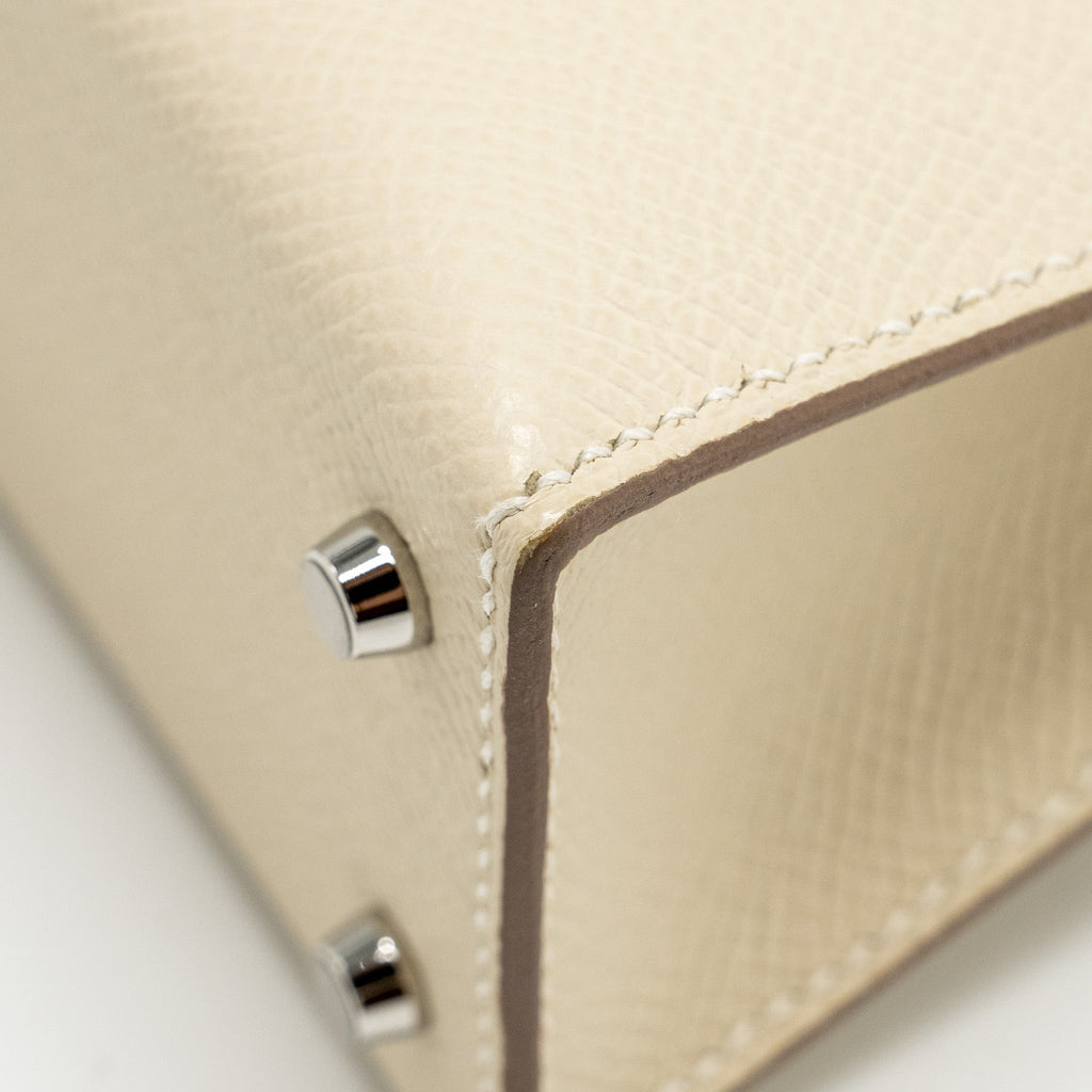 HERMES MINI KELLY II EPSOM CRAIE/MAUVE PALE/GOLD SHW