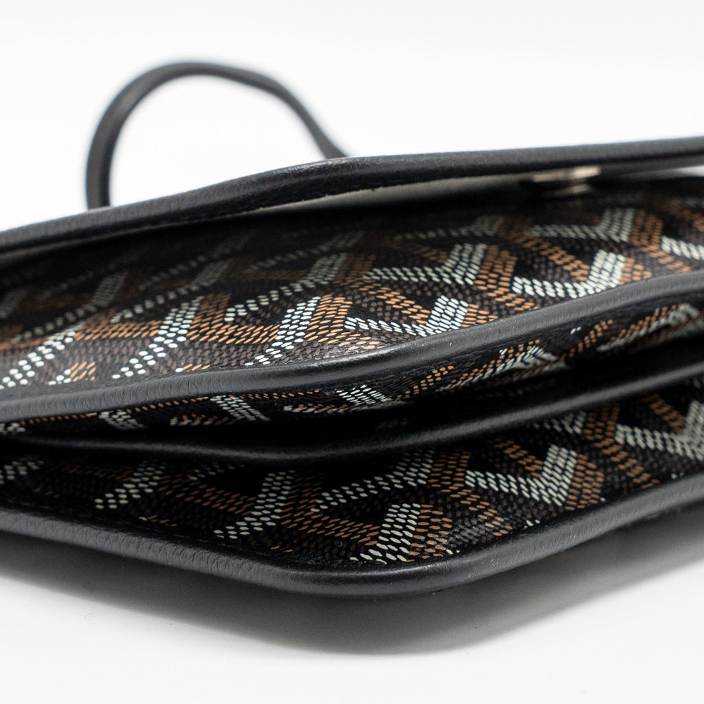 GOYARD PLUMET POCKET POCHETTE GOYARDINE CANVAS/LEATHER BLACK SHW