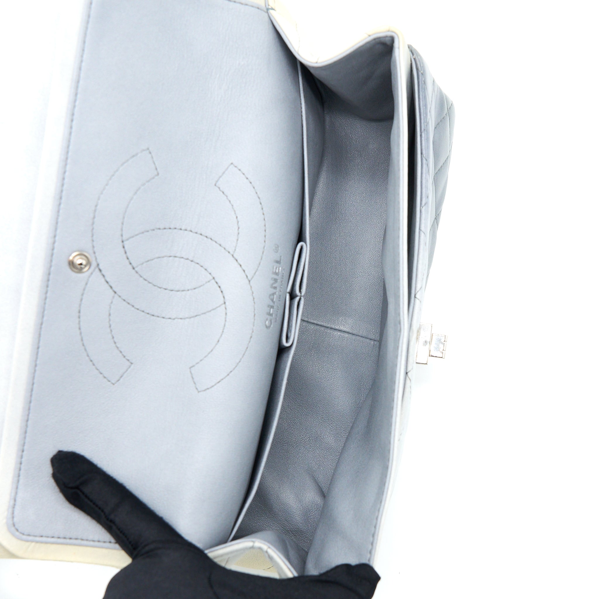 CHANEL 2.55 226 REISSUE FLAP BAG LAMBSKIN OMBRE GREY SHW