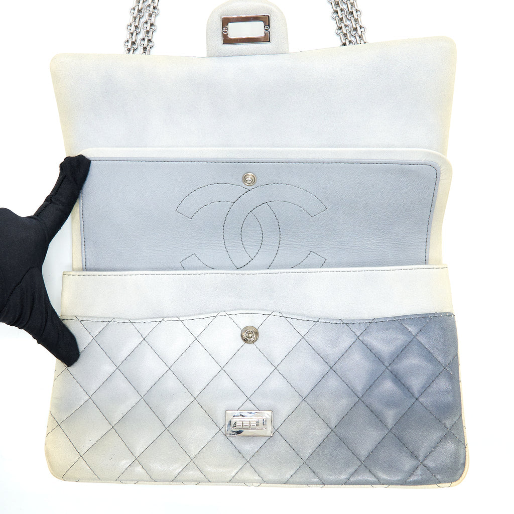 CHANEL 2.55 226 REISSUE FLAP BAG LAMBSKIN OMBRE GREY SHW