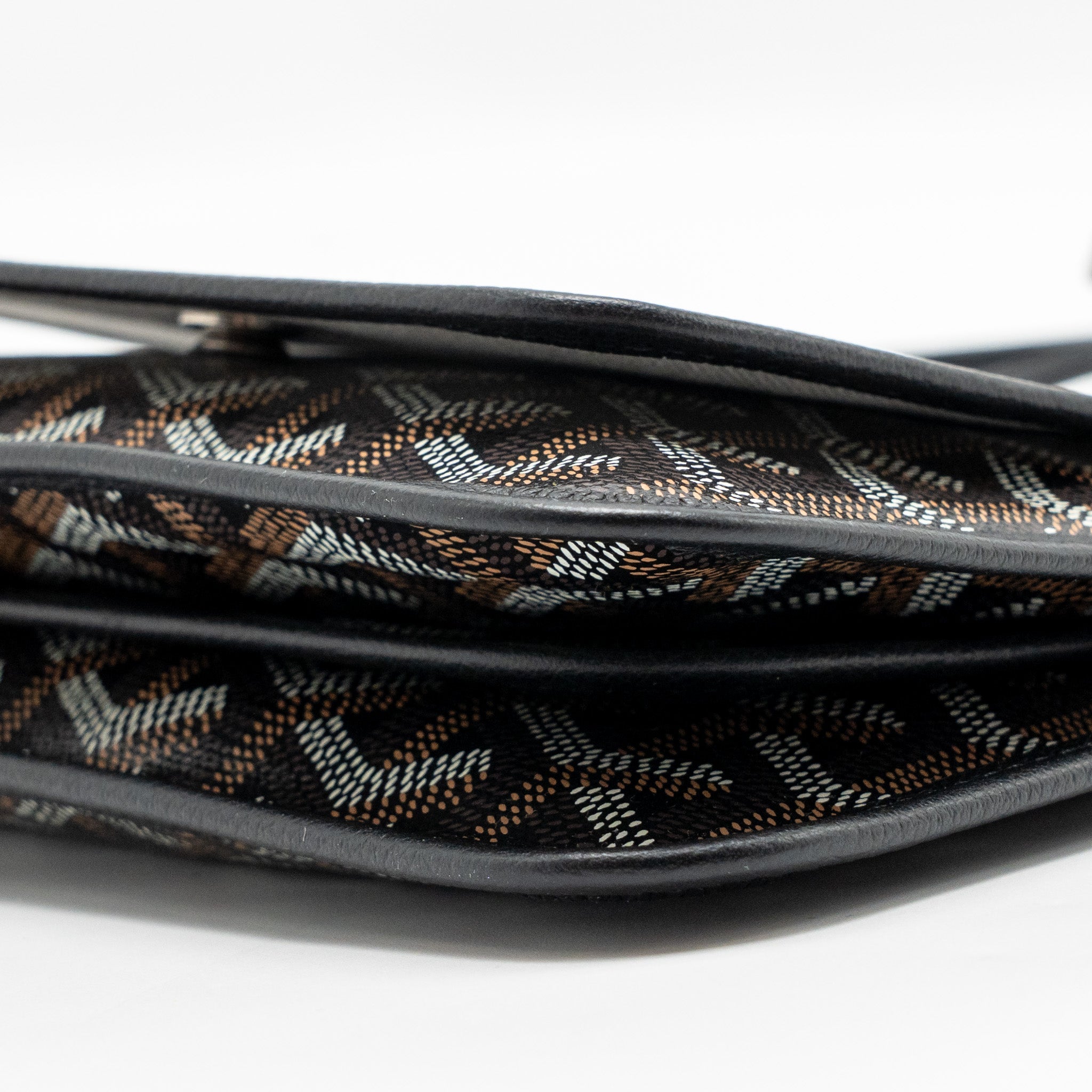 GOYARD PLUMET POCKET POCHETTE GOYARDINE CANVAS/LEATHER BLACK SHW