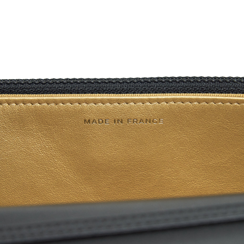 CHANEL 22S PEARL CRUSH WALLET ON CHAIN LAMBSKIN BLACK GHW (MICROCHIP)