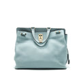VALENTINO CALFSKIN TOTE BAG LIGHT BLUE