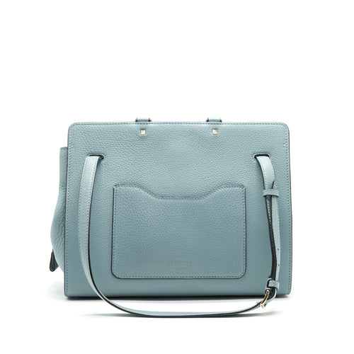 VALENTINO CALFSKIN TOTE BAG LIGHT BLUE