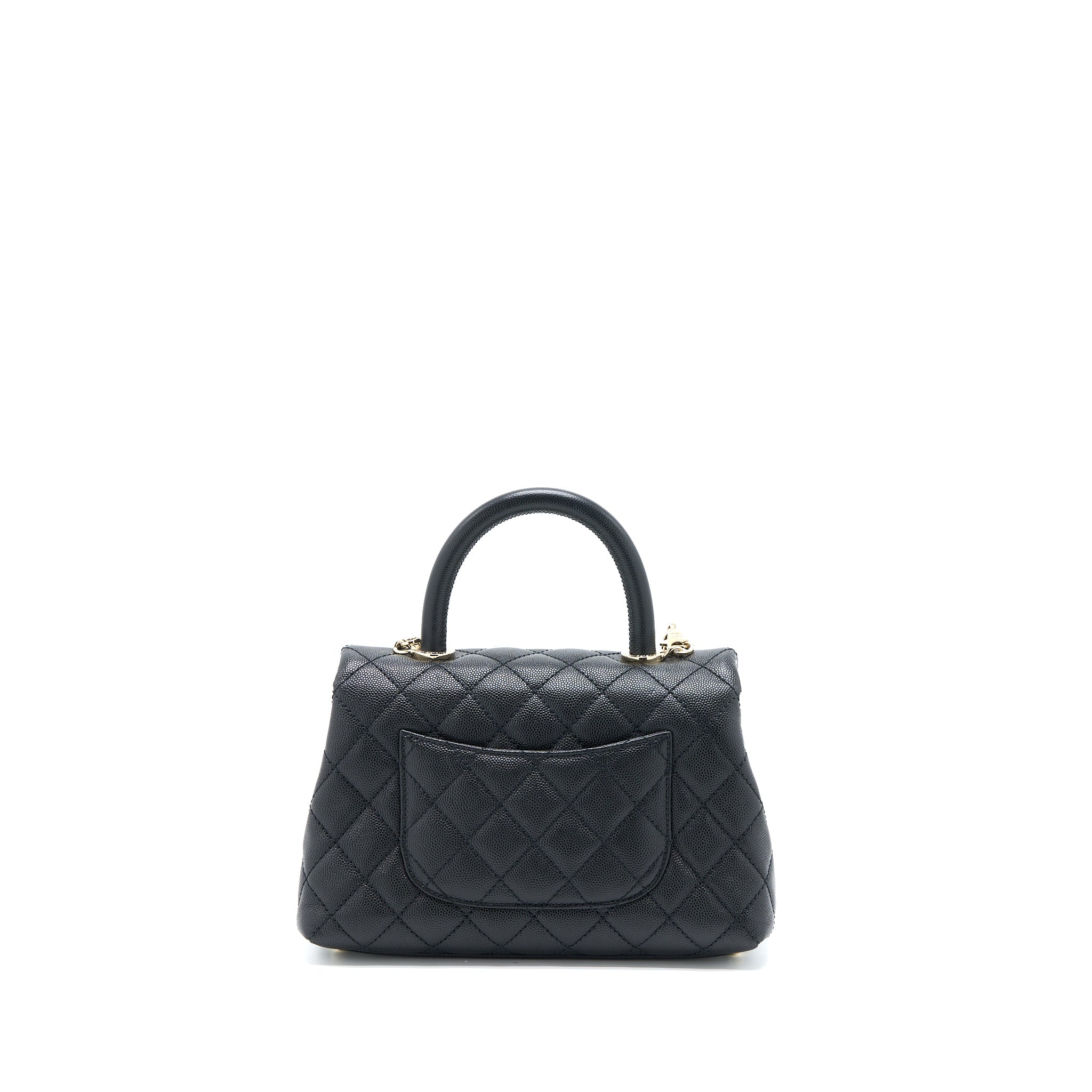 CHANEL SMALL COCO HANDLE CAVIAR BLACK LGHW