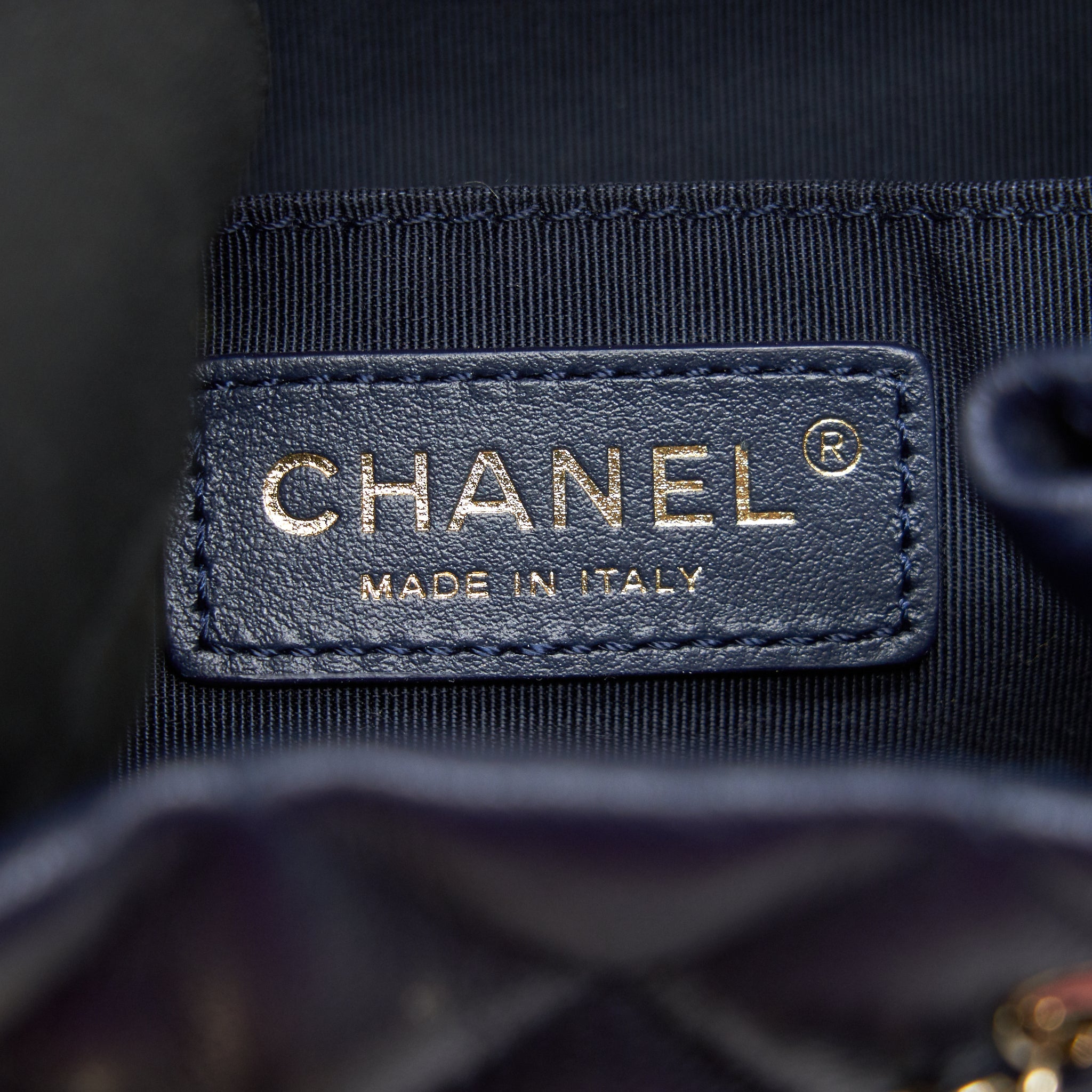 CHANEL BUCKET BAG IN NAVY GHW
