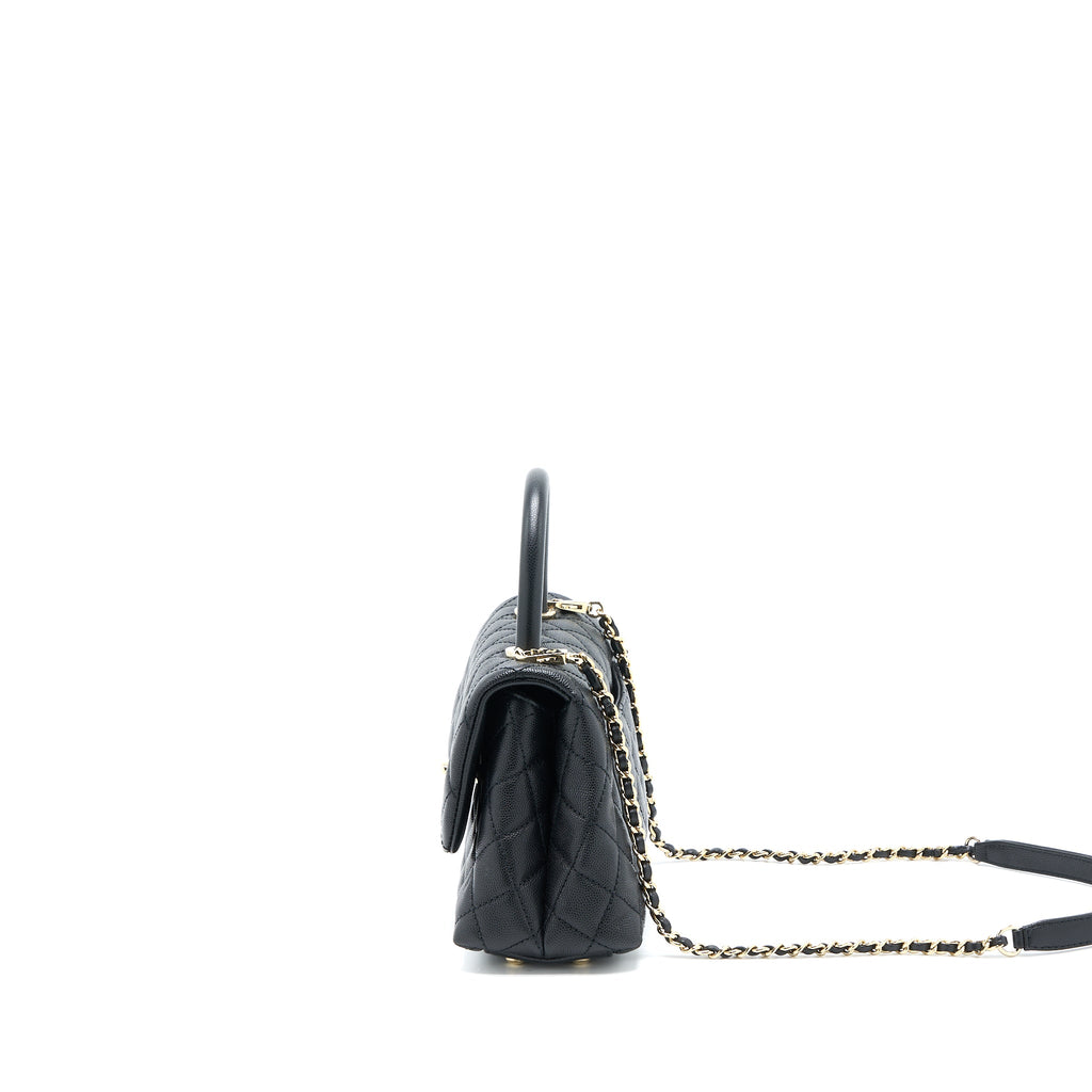 CHANEL SMALL COCO HANDLE CAVIAR BLACK LGHW