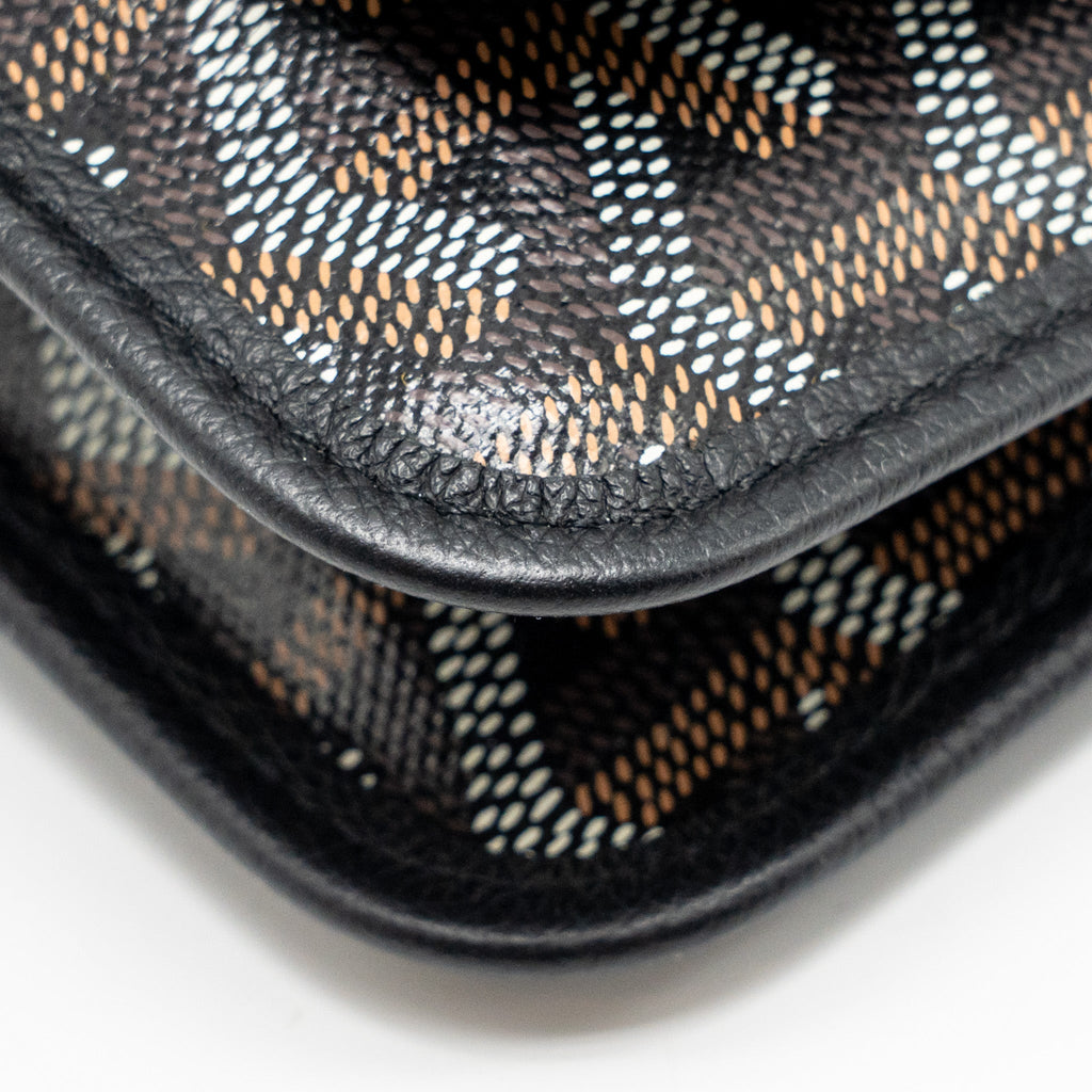 GOYARD PLUMET POCKET POCHETTE GOYARDINE CANVAS/LEATHER BLACK SHW