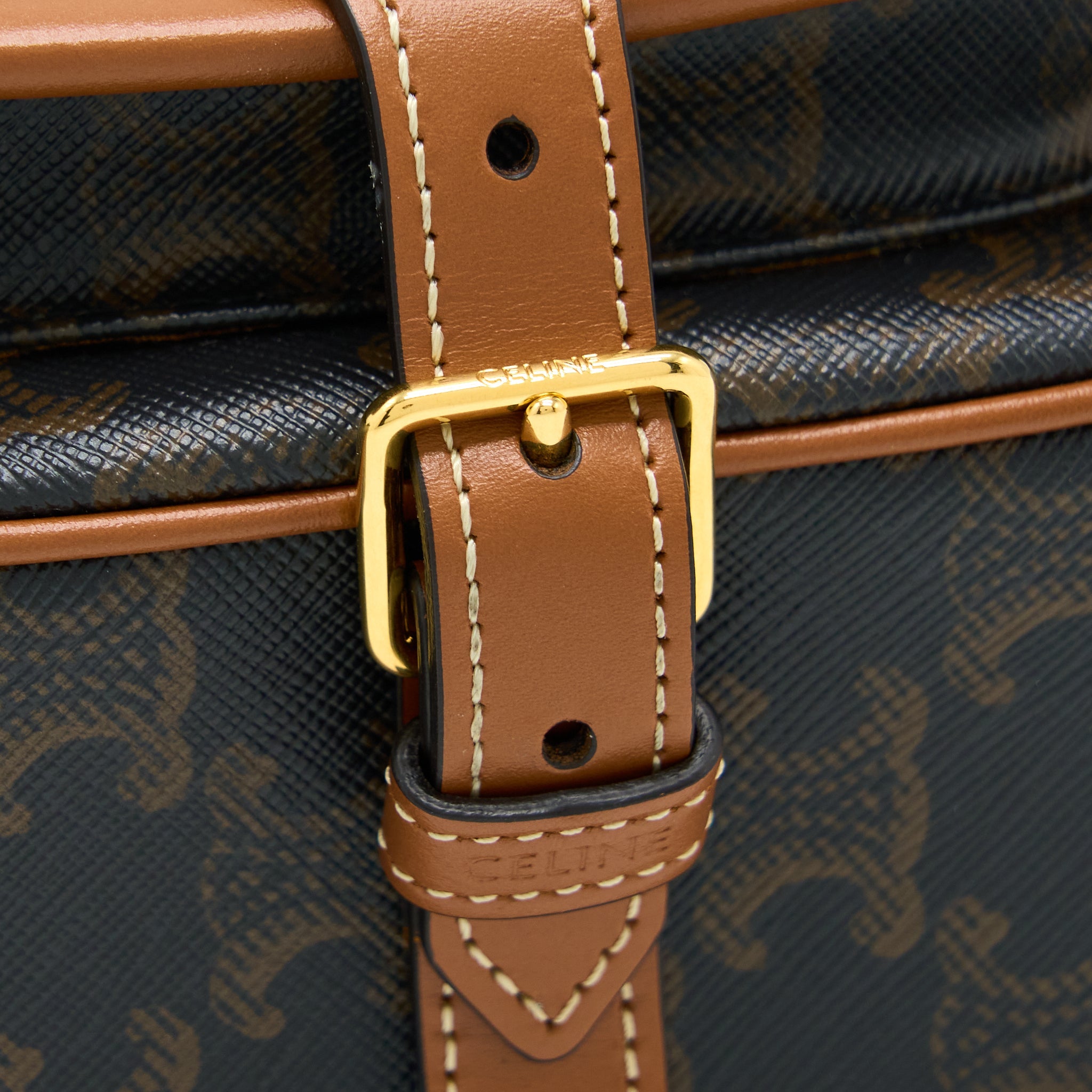 CELINE FOLCO MEDIUM TRIOMPHE CANVAS BAG GHW
