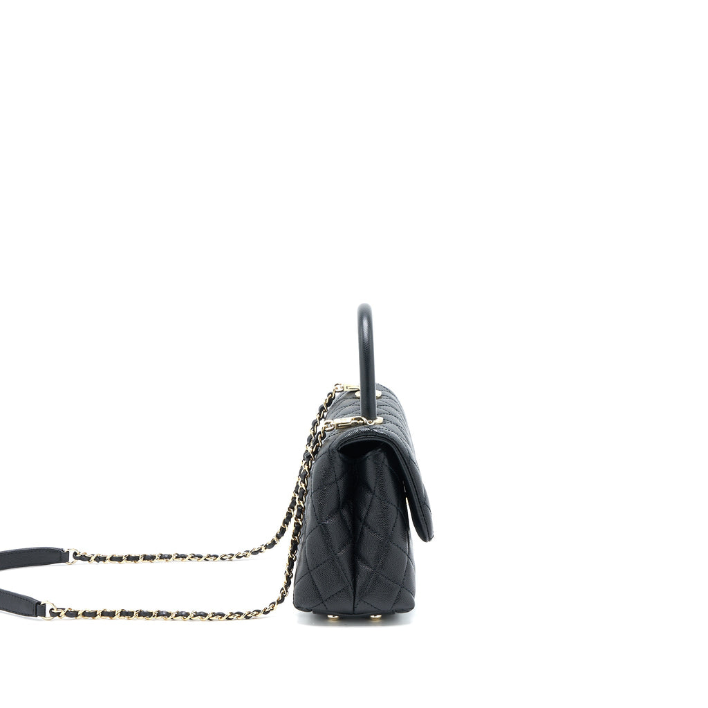 CHANEL SMALL COCO HANDLE CAVIAR BLACK LGHW