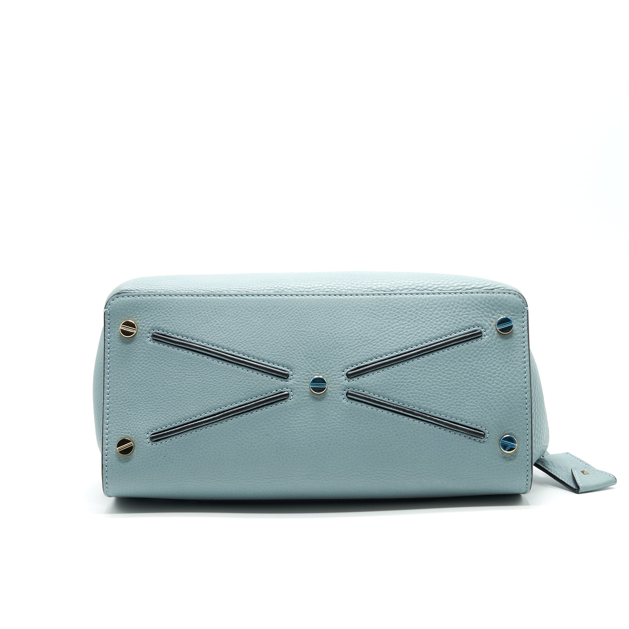 VALENTINO CALFSKIN TOTE BAG LIGHT BLUE