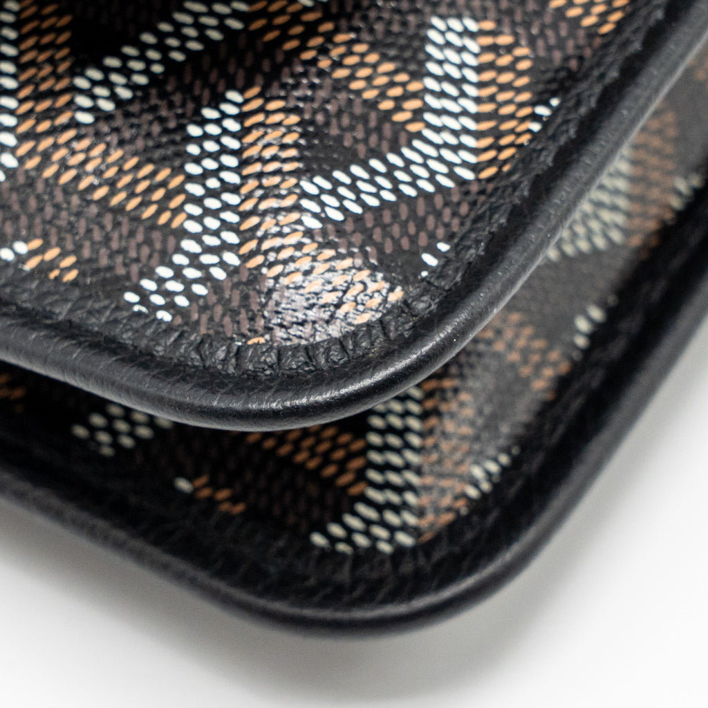 GOYARD PLUMET POCKET POCHETTE GOYARDINE CANVAS/LEATHER BLACK SHW