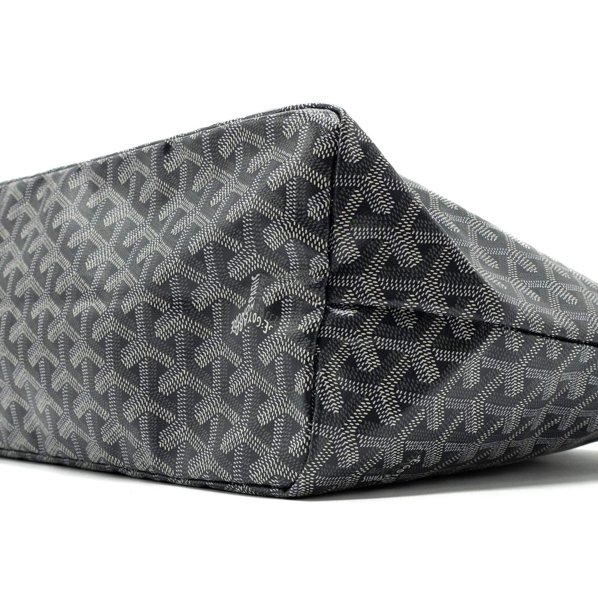 GOYARD SAINT LOUIS PM TOTE BAG CANVAS/ CALFSKIN GREY SHW