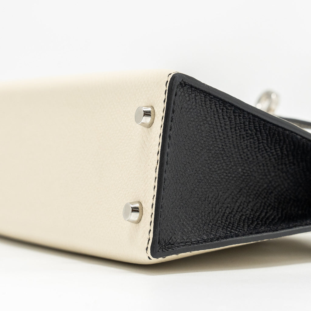 HERMES MINI KELLY II SPECIAL ORDER EPSOM NATA/BLACK SHW