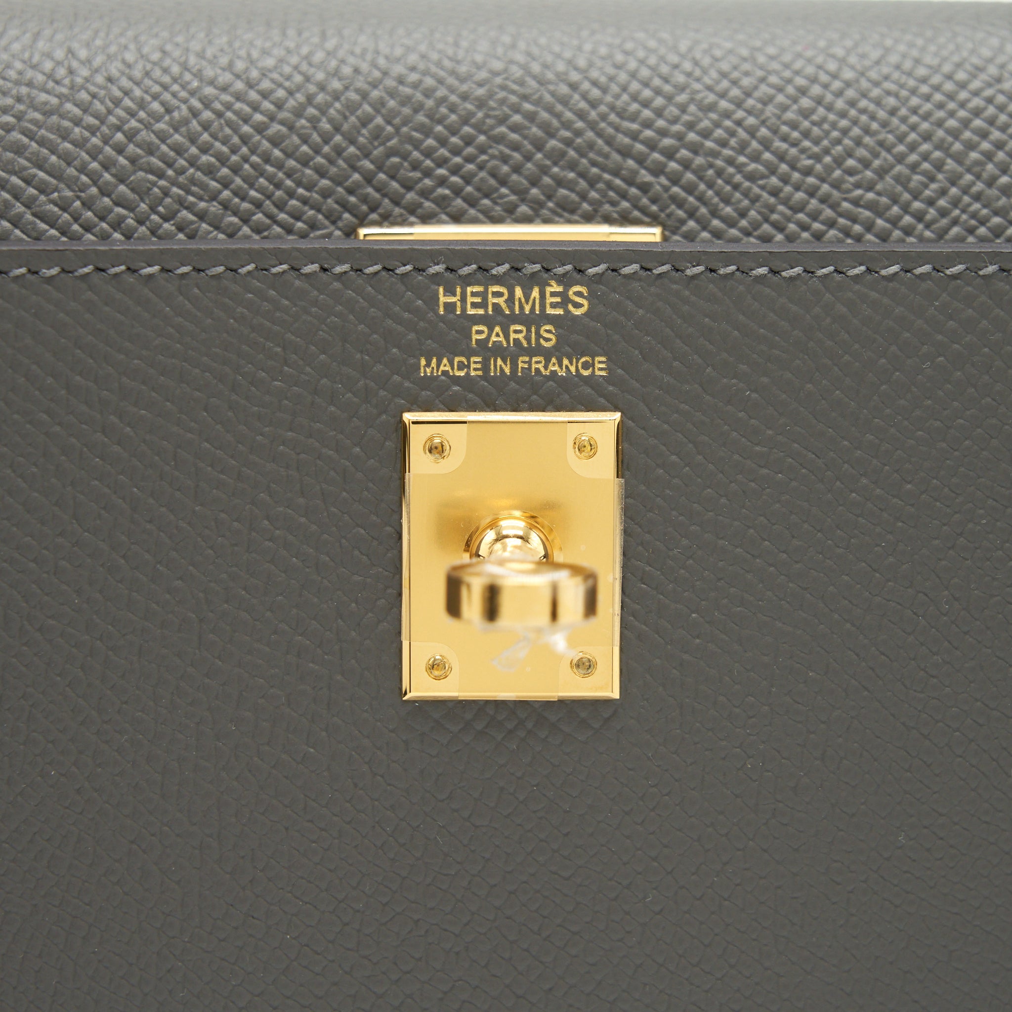 HERMES KELLY 25 SELLIER EPSOM GRIS MEYER GHW STRAMP U