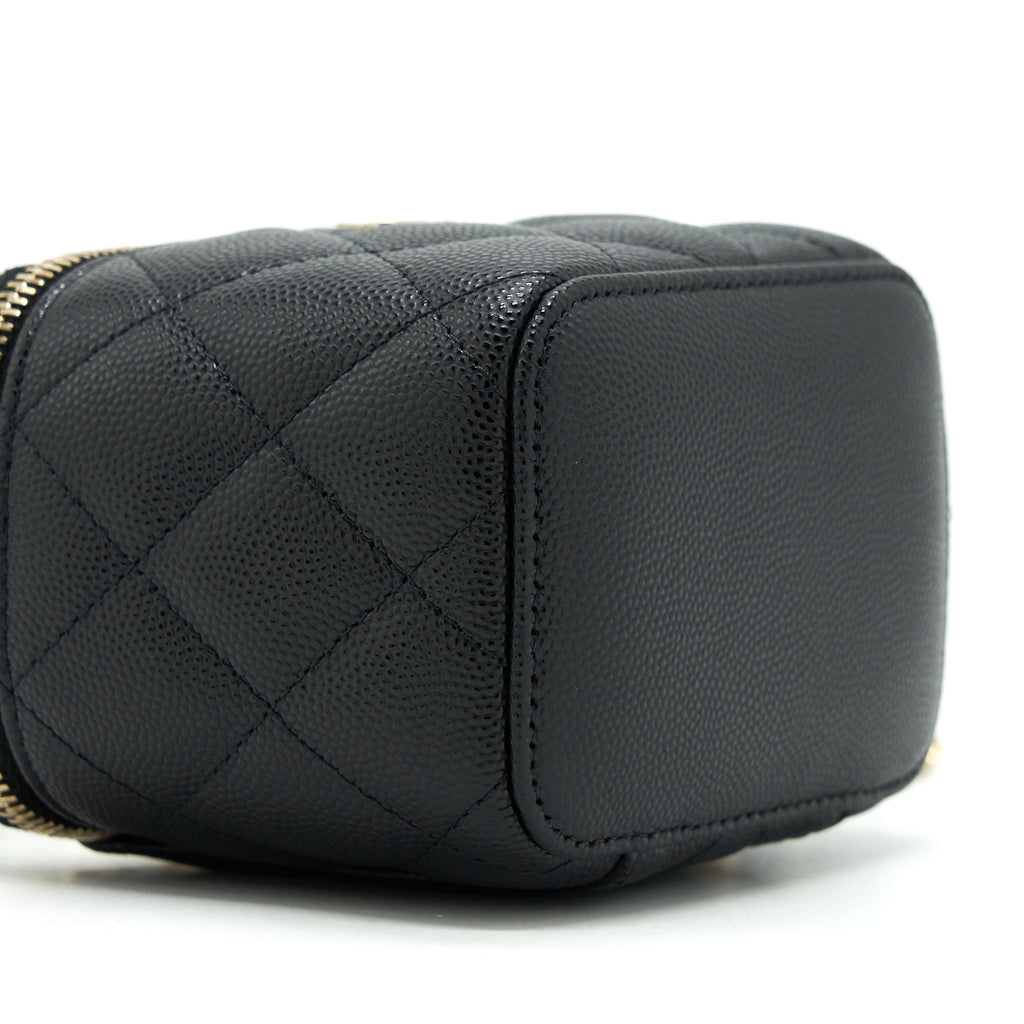 CHANEL MINI VANITY WITH CHAIN CAVIAR BLACK LGHW