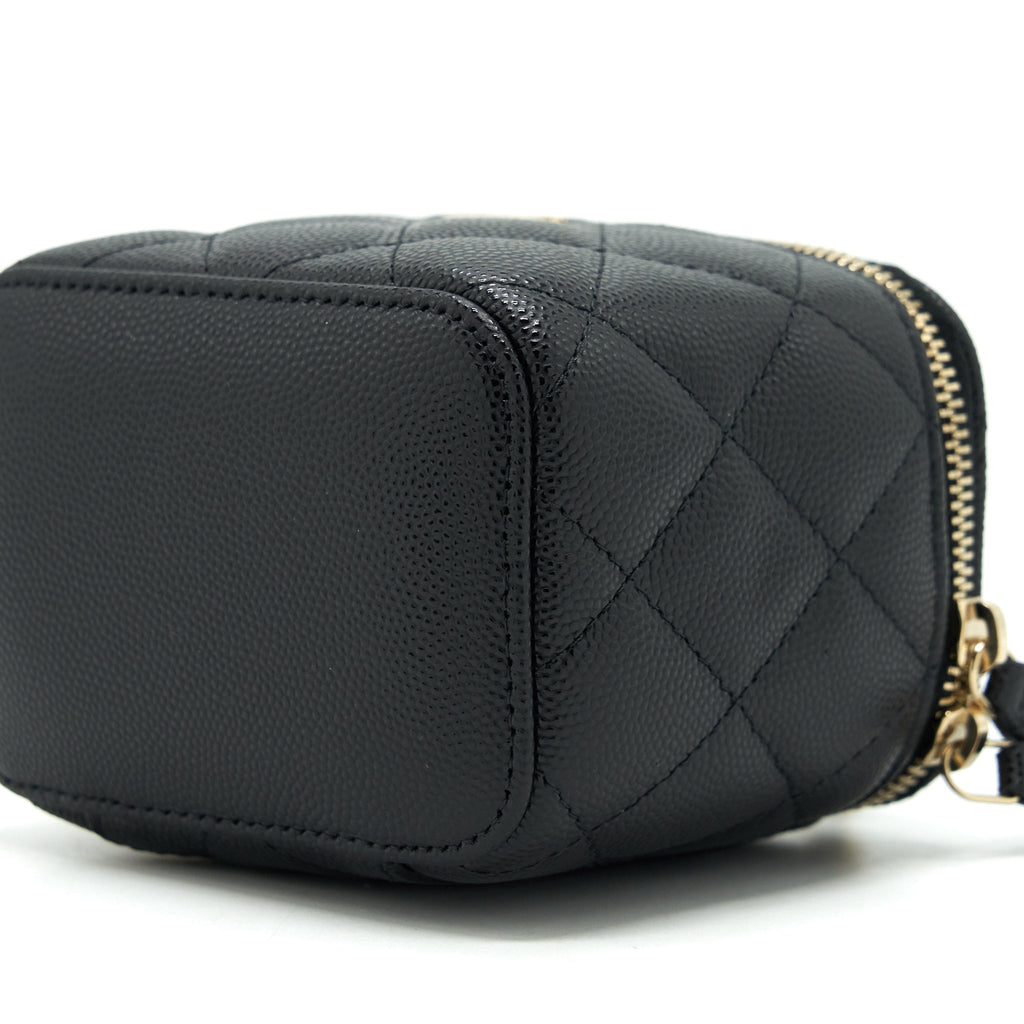 CHANEL MINI VANITY WITH CHAIN CAVIAR BLACK LGHW