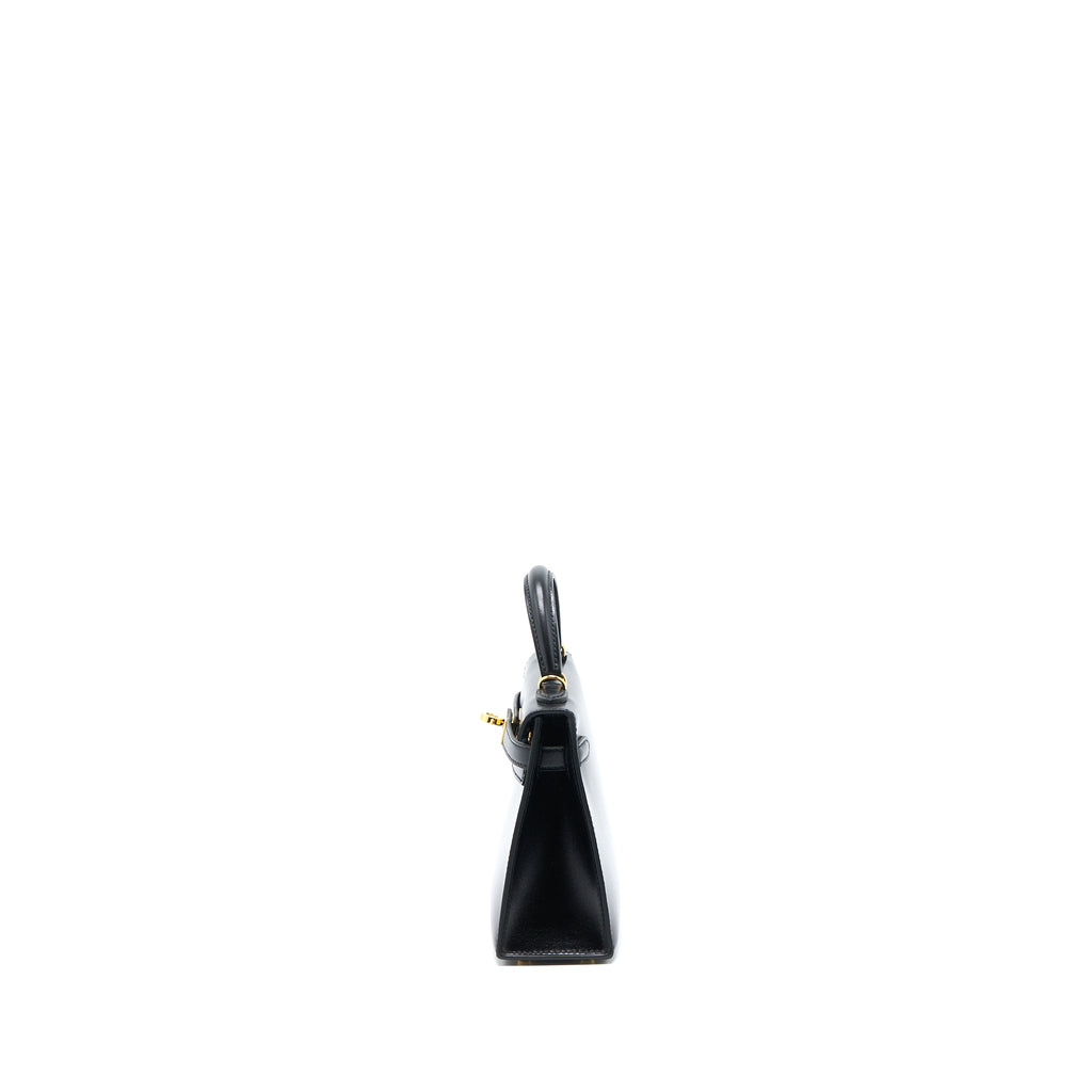 HERMES MINI KELLY II BOX BLACK GHW