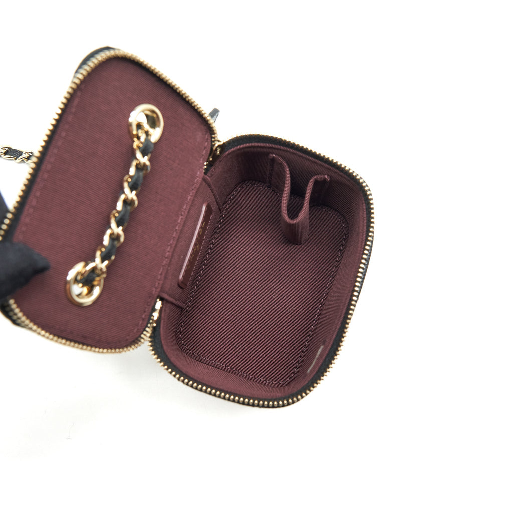CHANEL MINI VANITY WITH CHAIN CAVIAR BLACK LGHW
