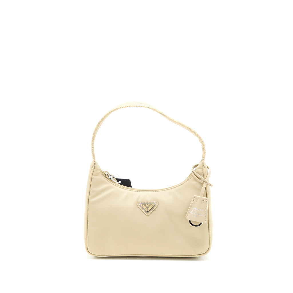 PRADA RE-EDITION 2000 MINI BAG RE-NYLON DESERT BEIGE SHW