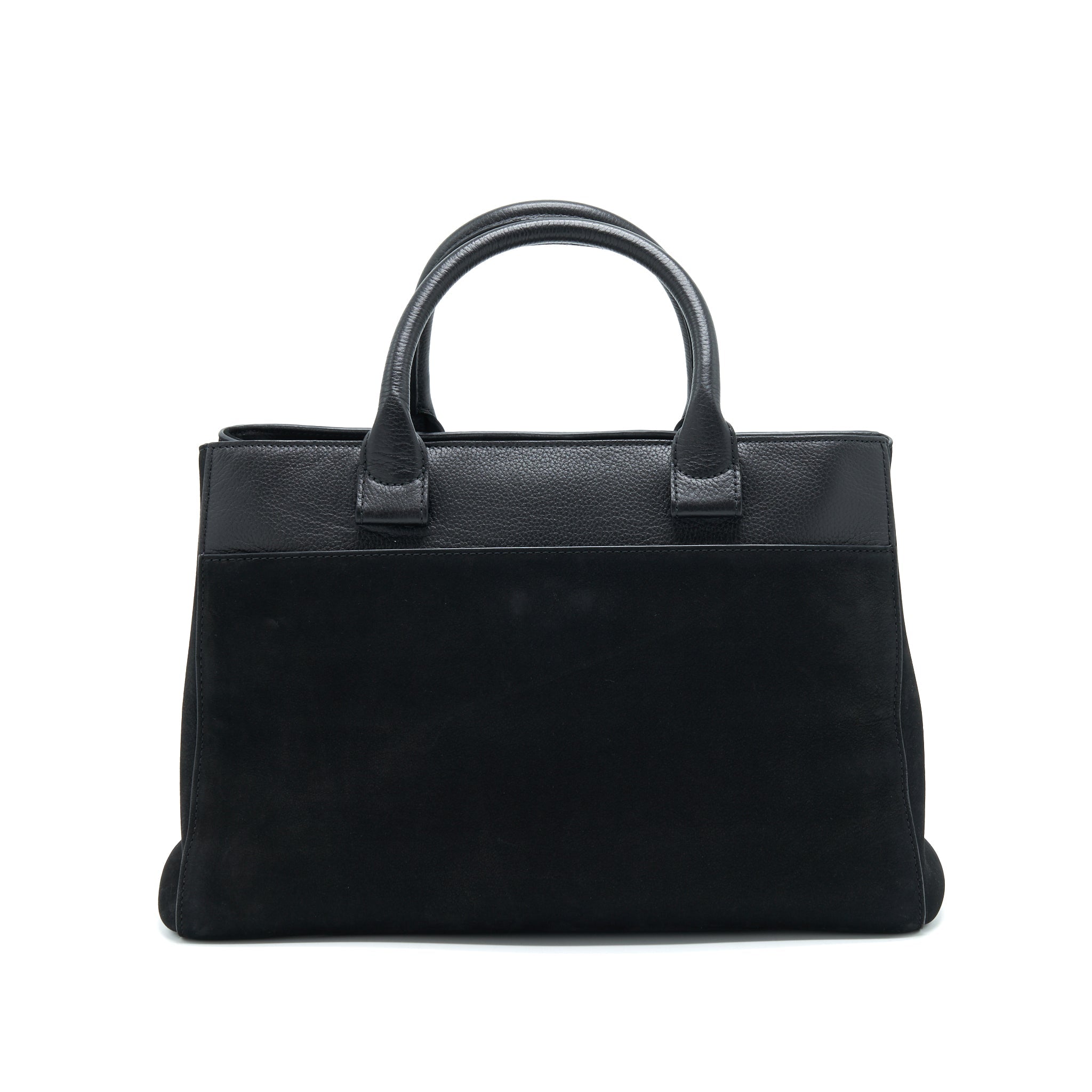 CHANEL SUEDE LEATHER TOTE BAG BLACK LGHW