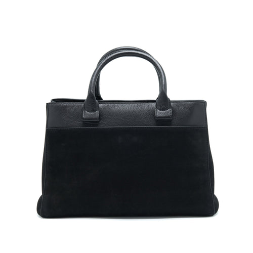 CHANEL SUEDE LEATHER TOTE BAG BLACK LGHW